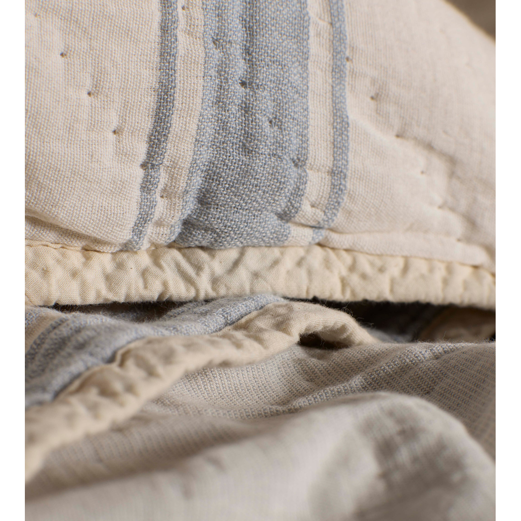 Blue Benji Stripe 100% Cotton Cushion Cover
