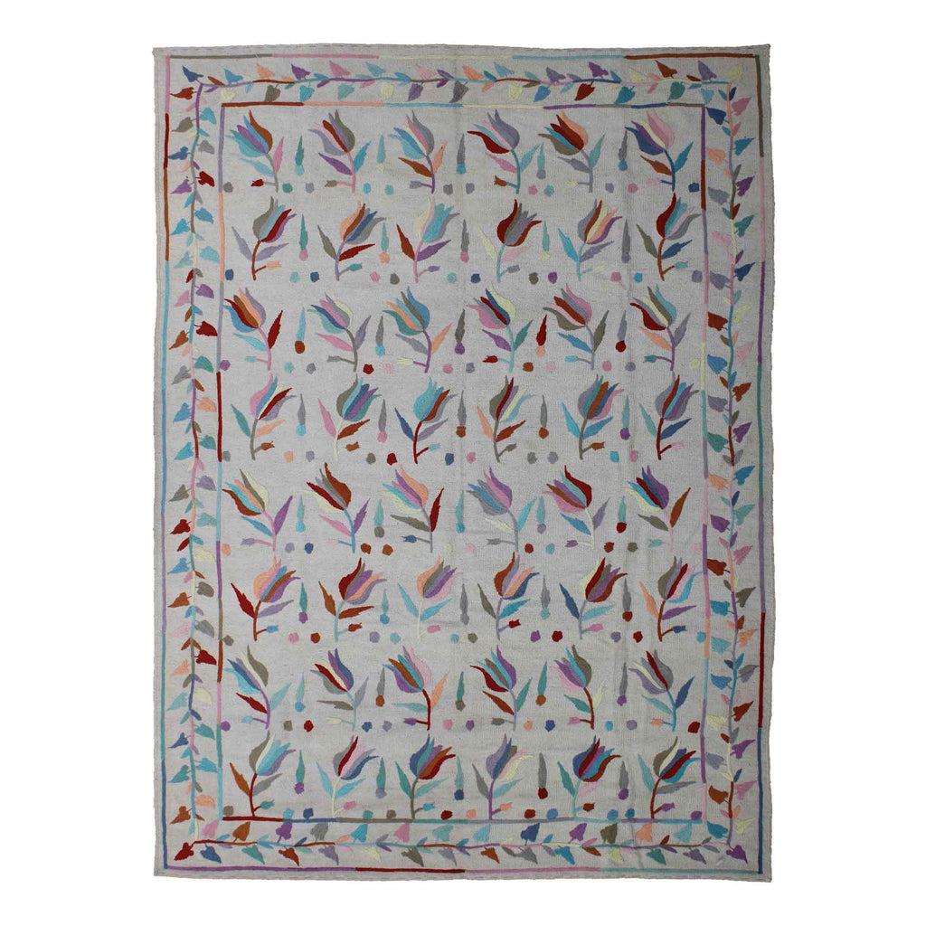 coloured Flower Suzani Kilim Rug