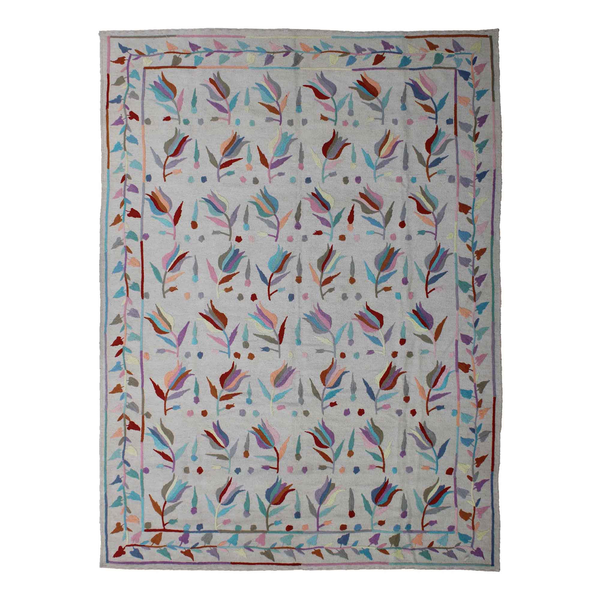 Multi-coloured Flower Suzani Kilim Rug