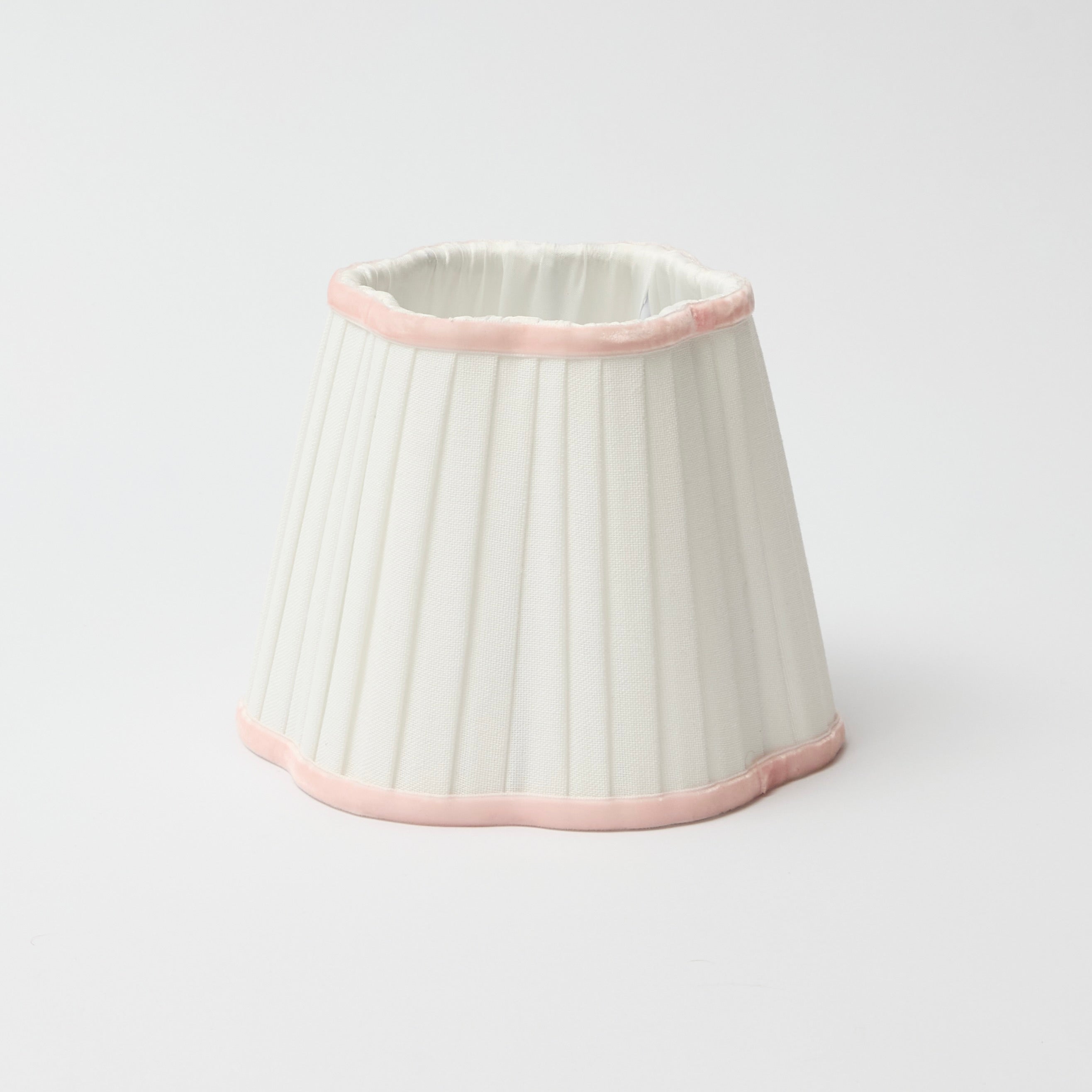 Lyla Lamp with Pink Velvet Scalloped Lampshade