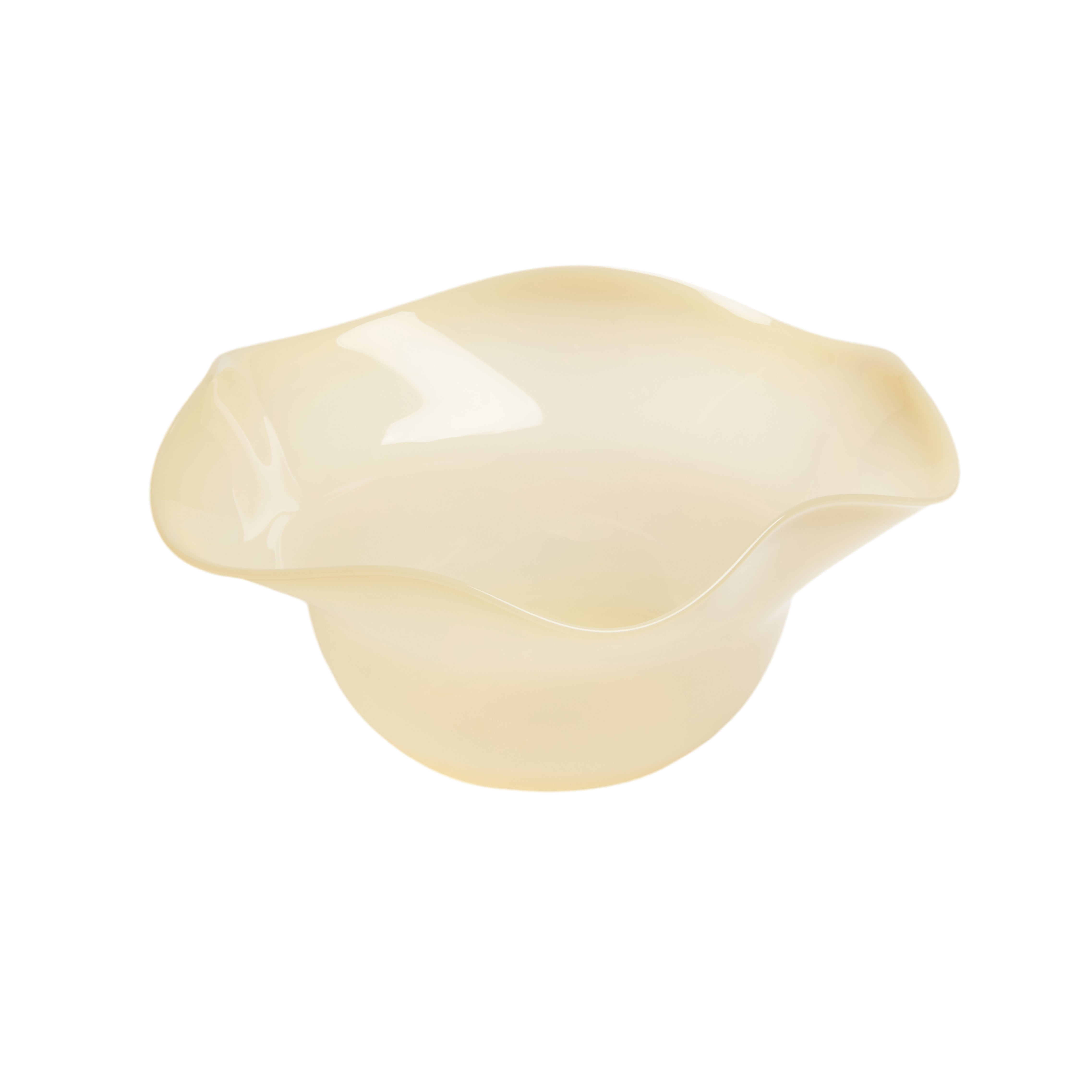 The Antonia Murano Ruffle Bowl in Yellow