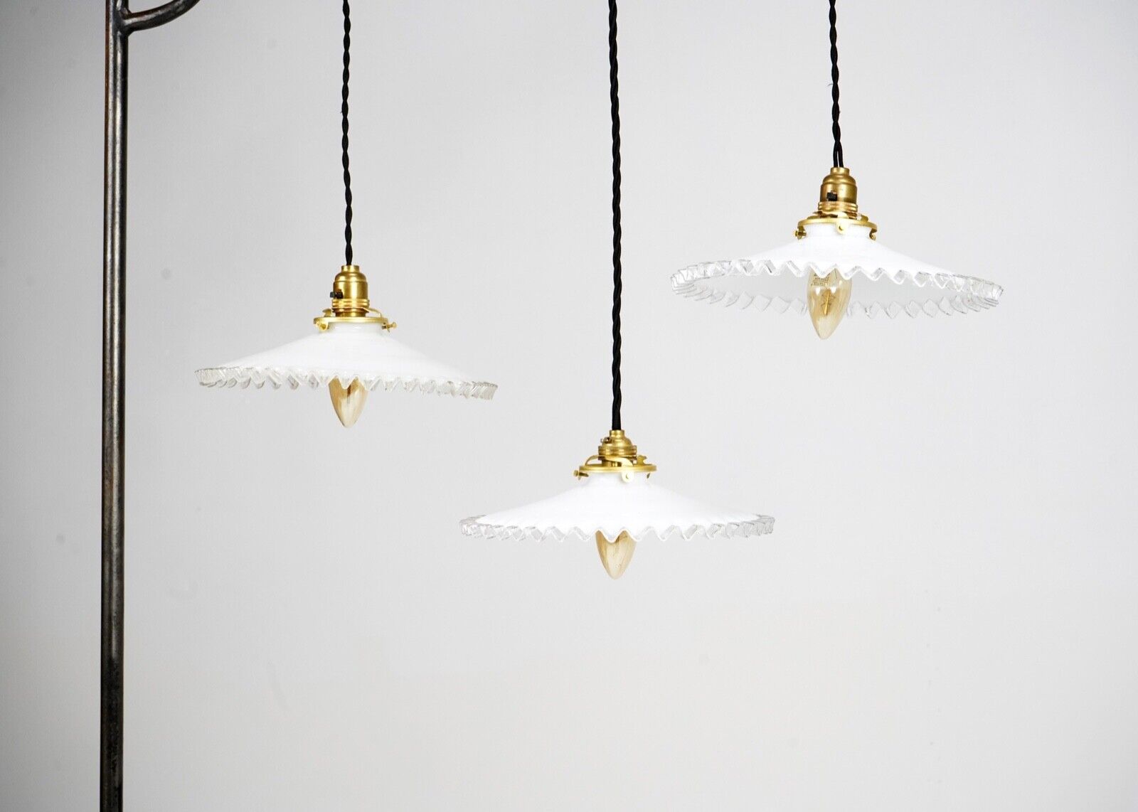 French Milk Glass Pendant Light Shade