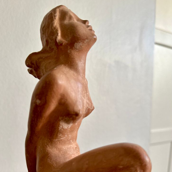 The Gymnast Vintage Terracotta Statue