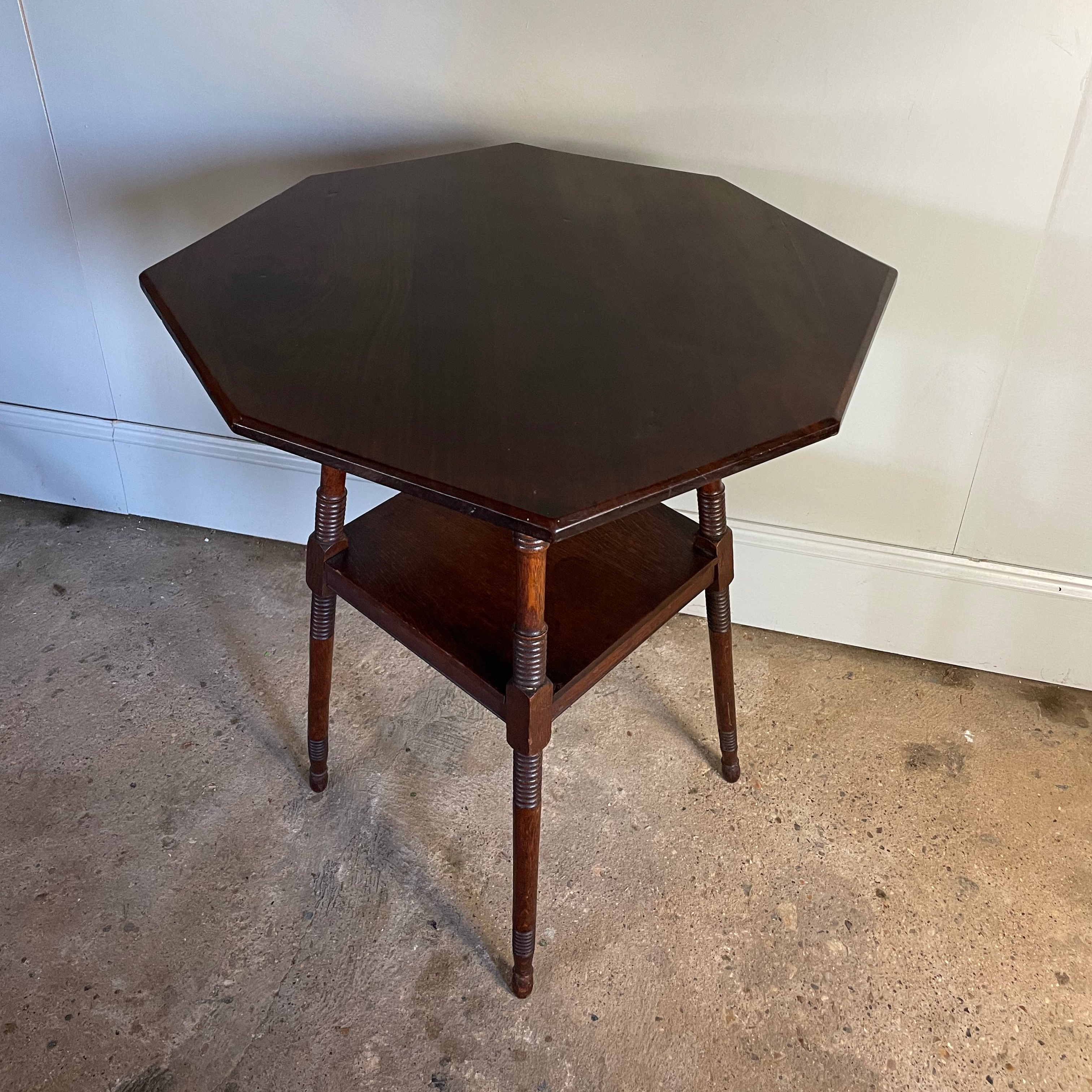 Hexagonal Arts and Crafts Side Table