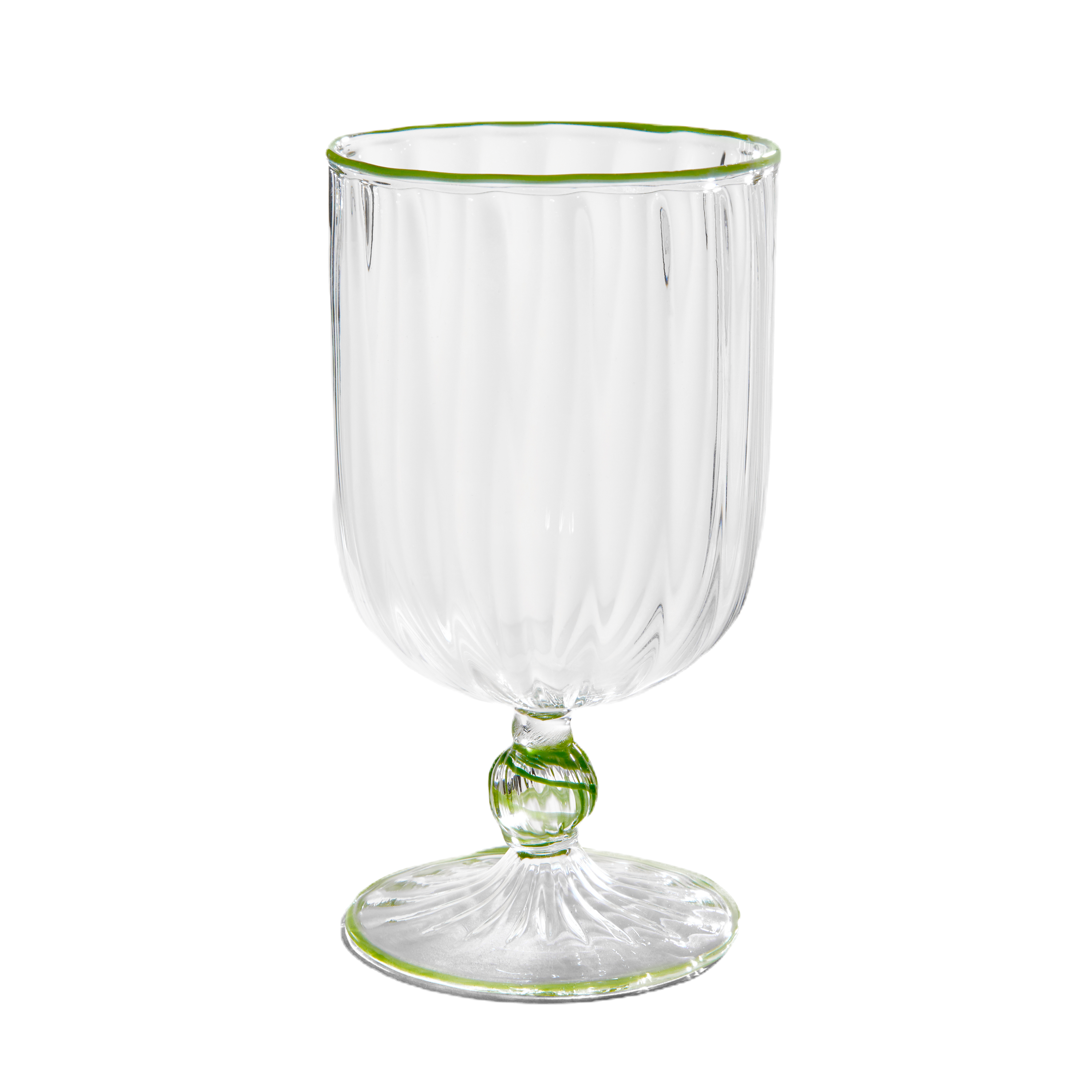 The Adrienne Venetian Wine Glass in Green