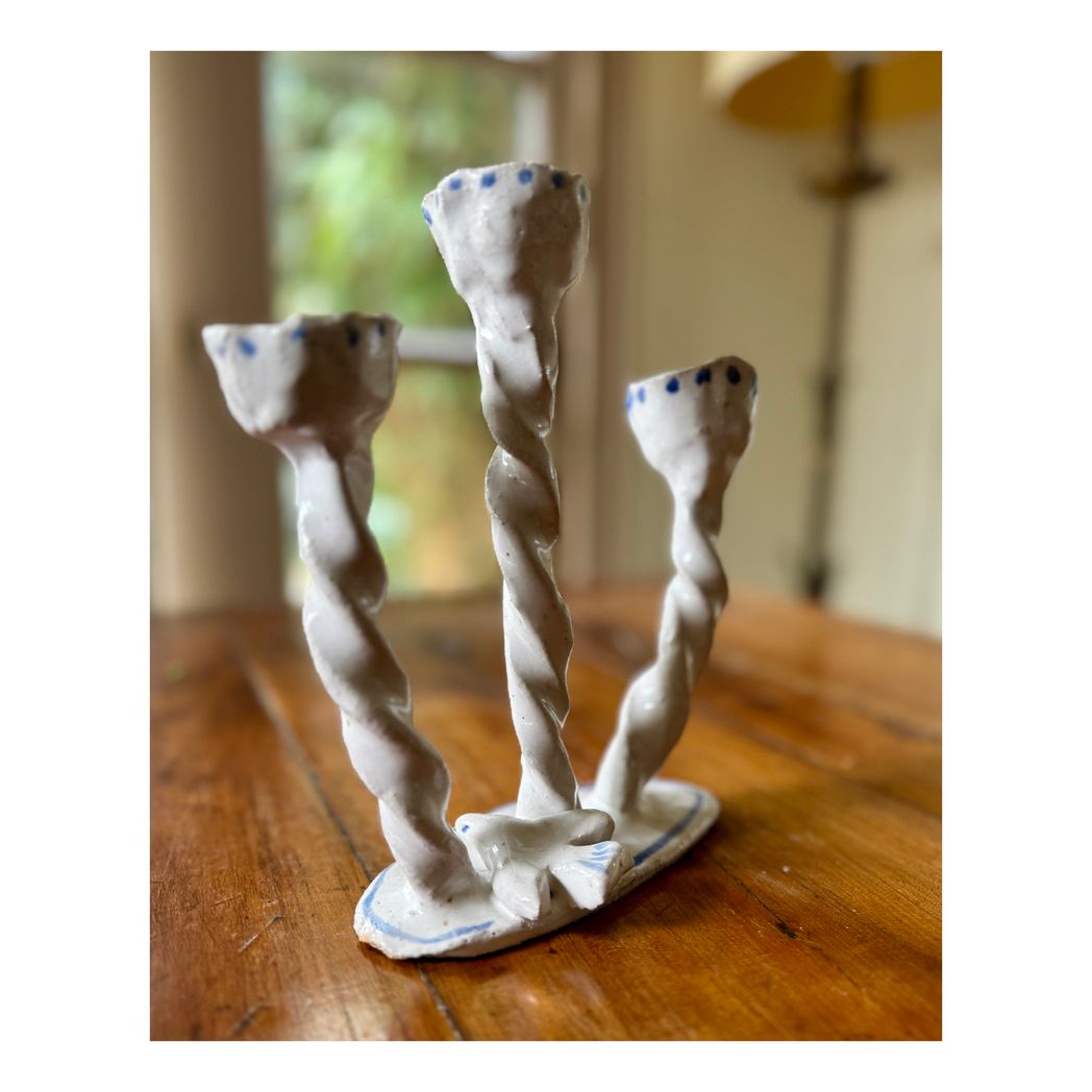 TWISTED CANDELABRA WITH BIRD