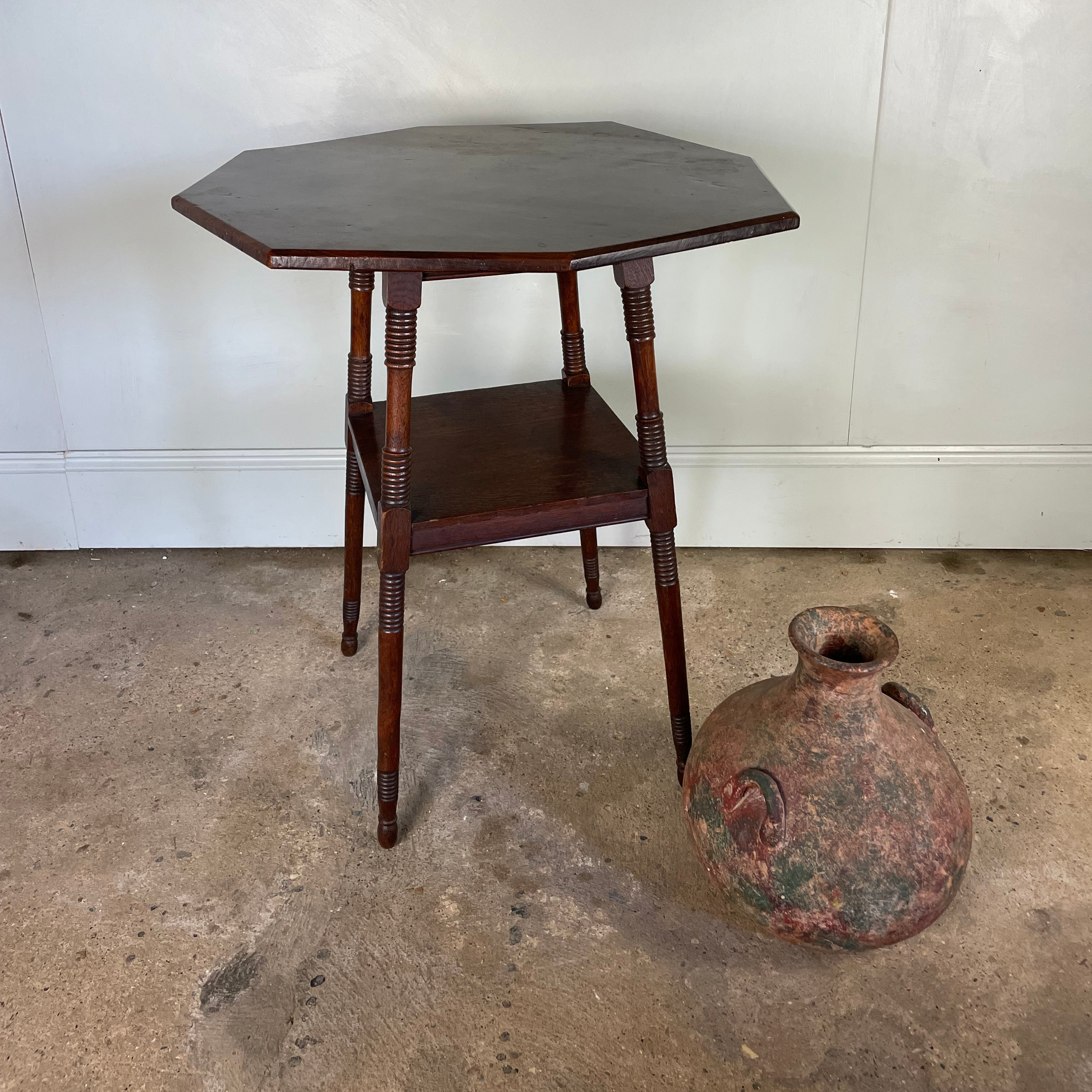 Hexagonal Arts and Crafts Side Table
