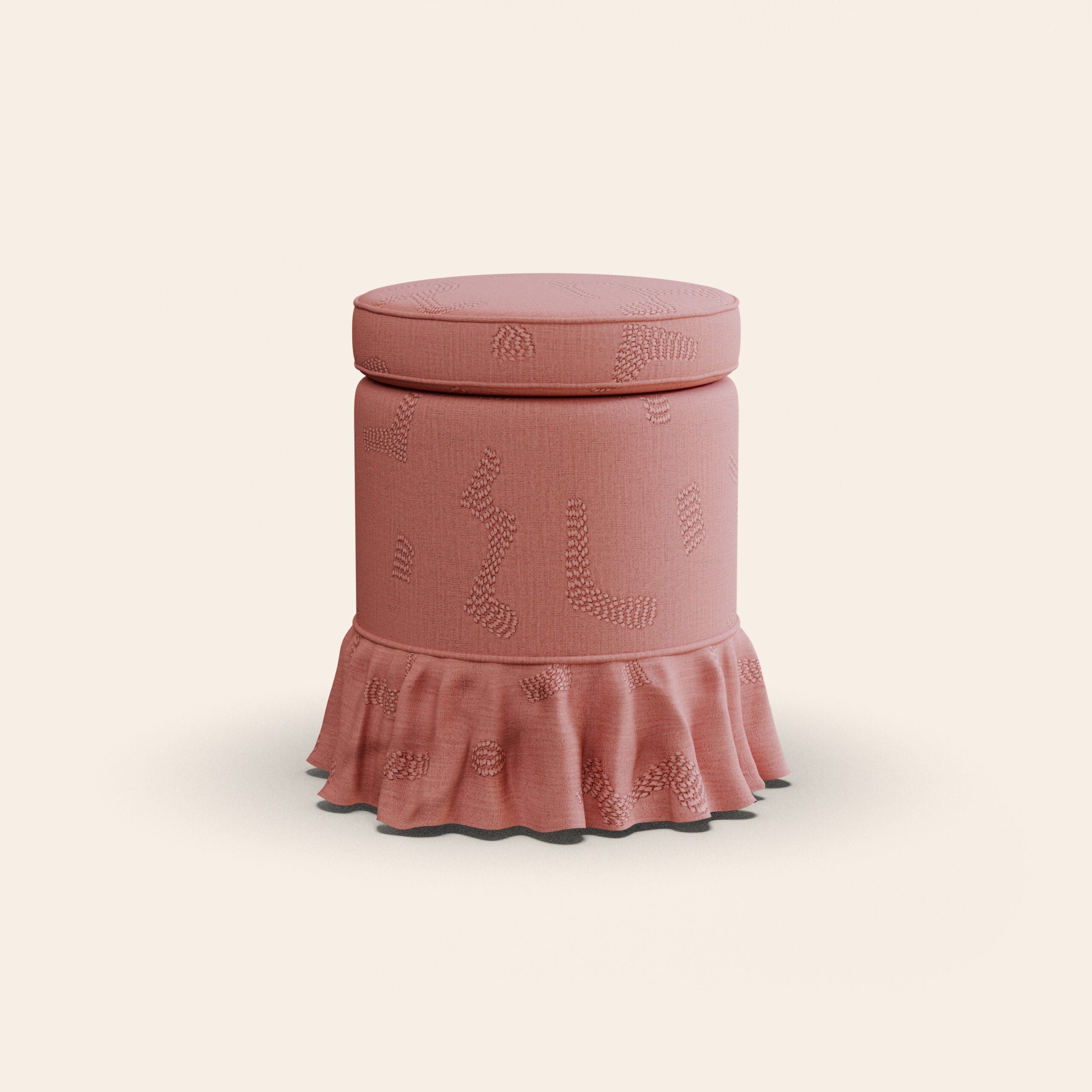 Aurora Footstool, Raphia, Clay