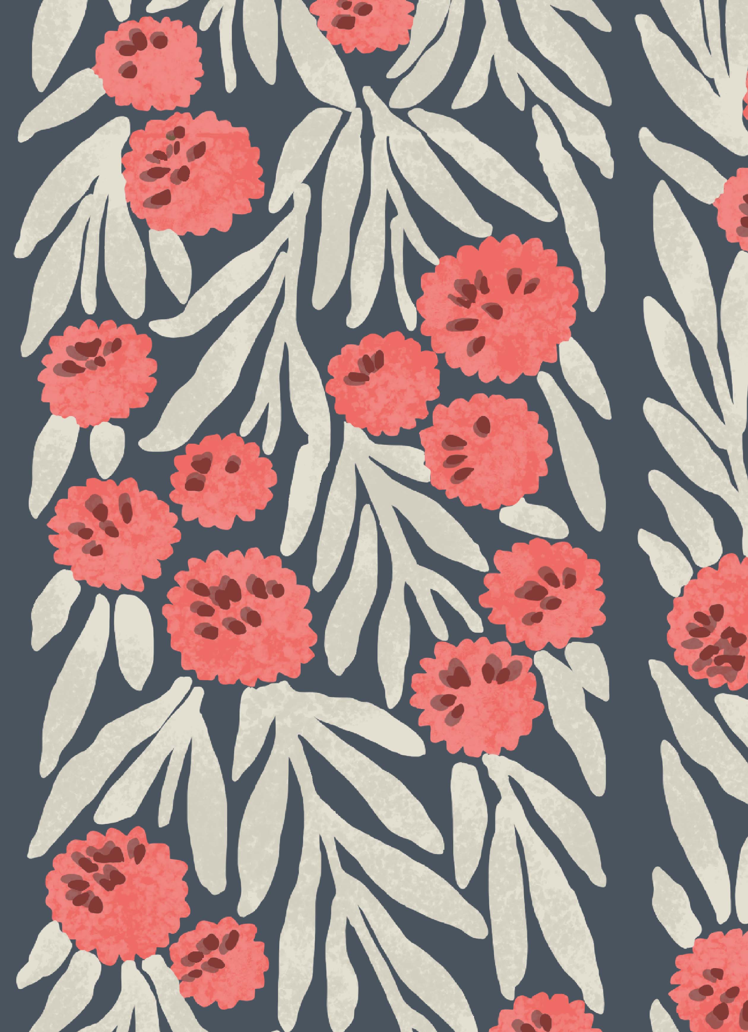 Sea Campion Wallpaper - NAVY