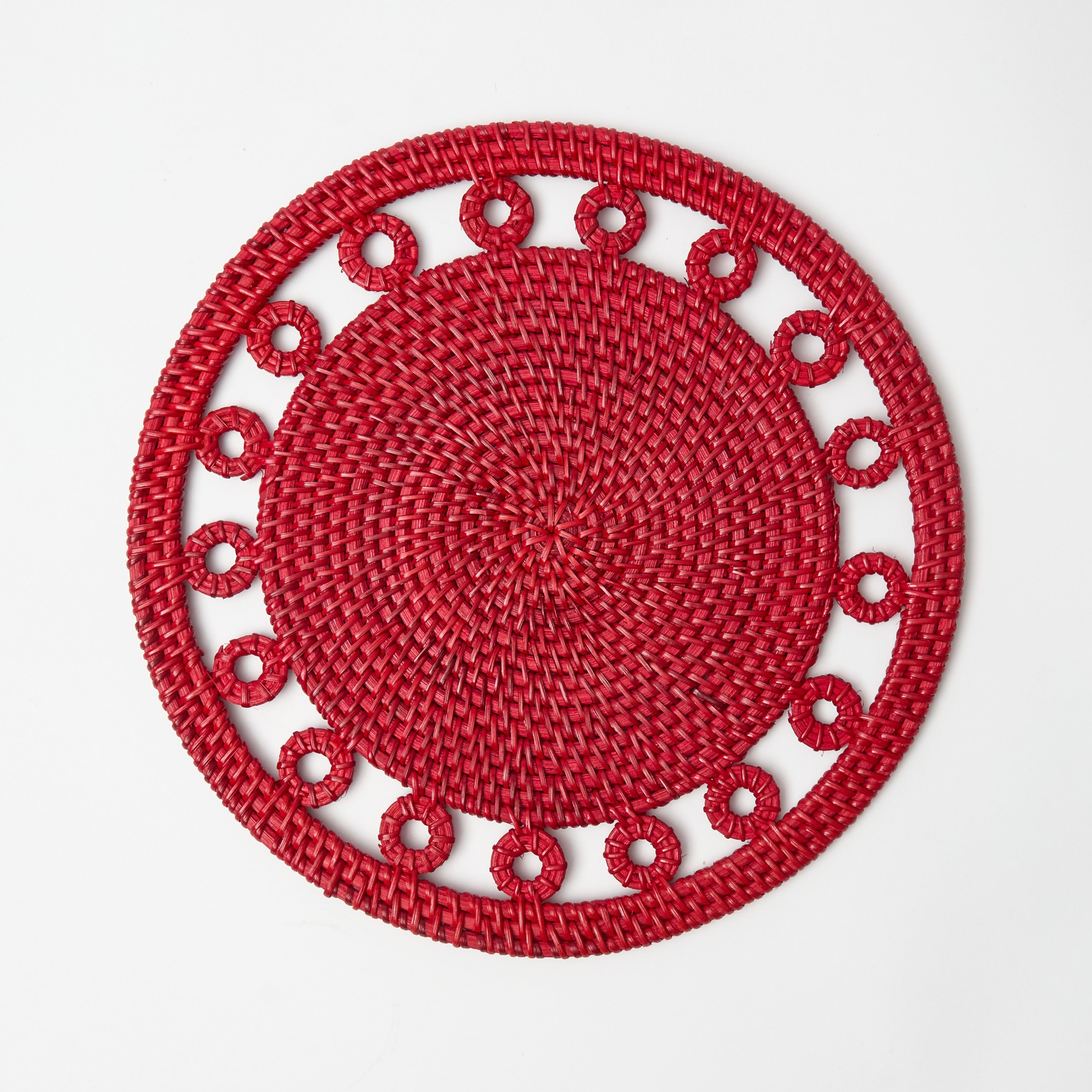 Red Columbus Rattan Placemat (Set of 4)