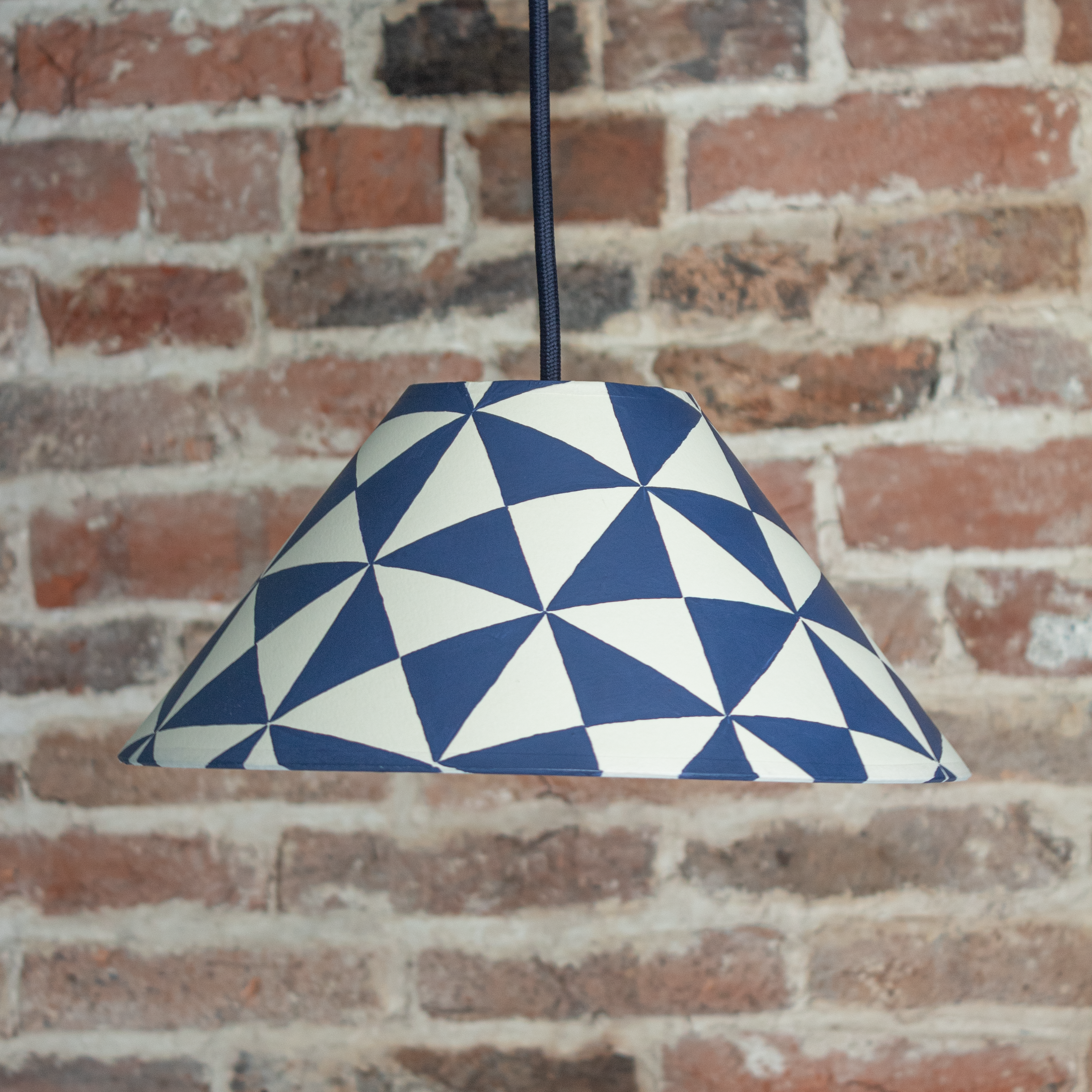 Geometric Handpainted Pendant | Blue