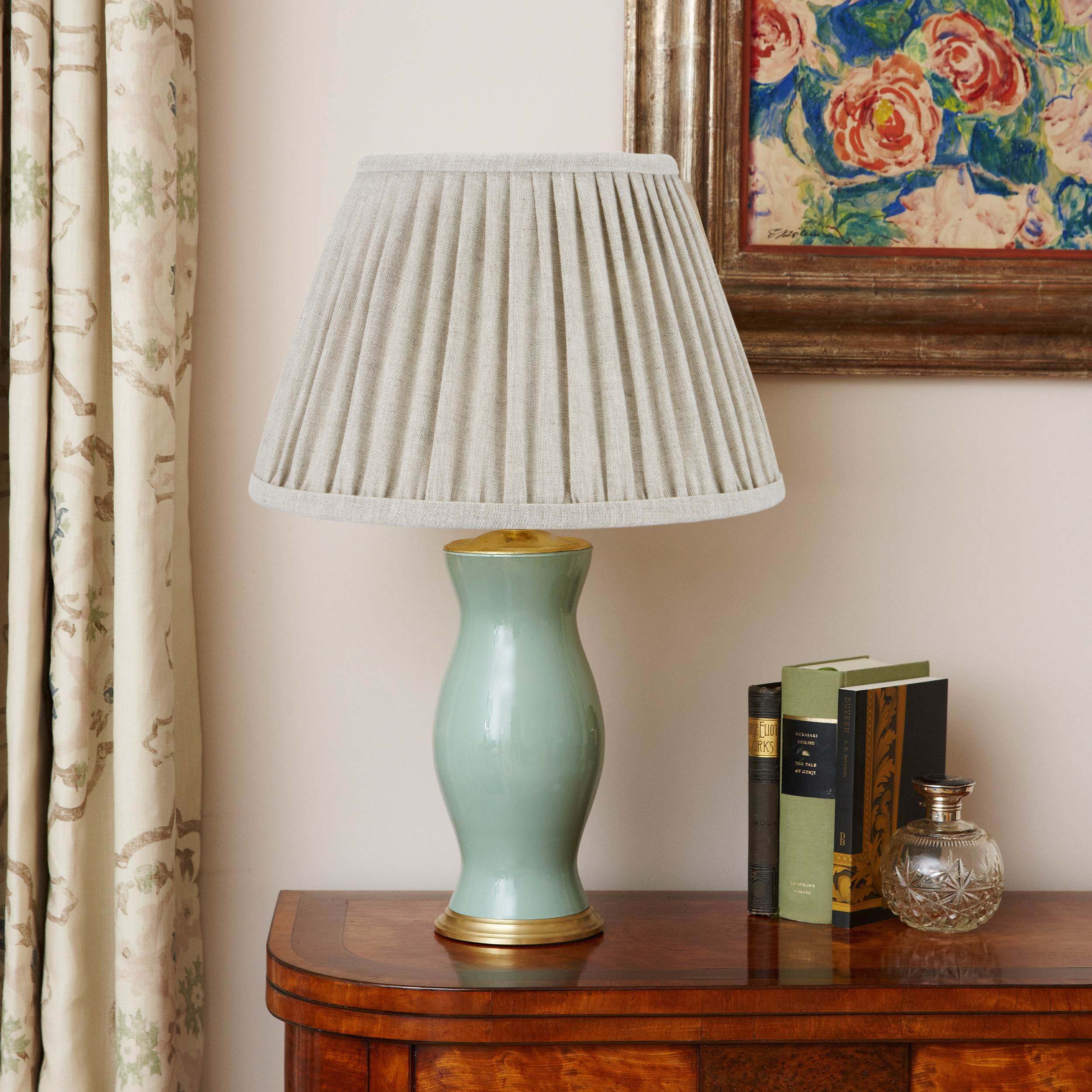 PLEATED LINEN LAMPSHADE IN OATMEAL