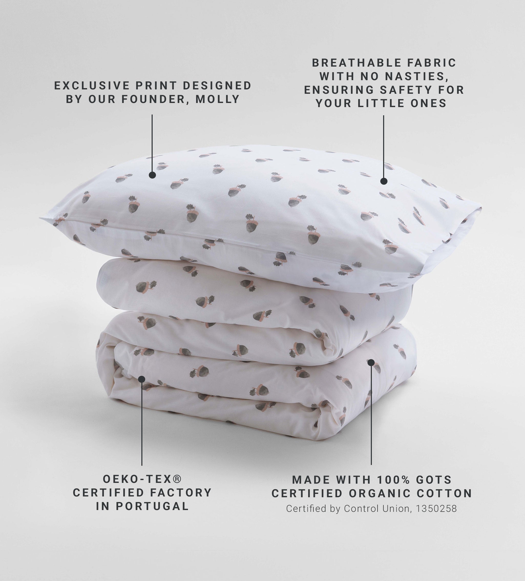 Acorn 100% Organic Cotton Duvet Cover Set