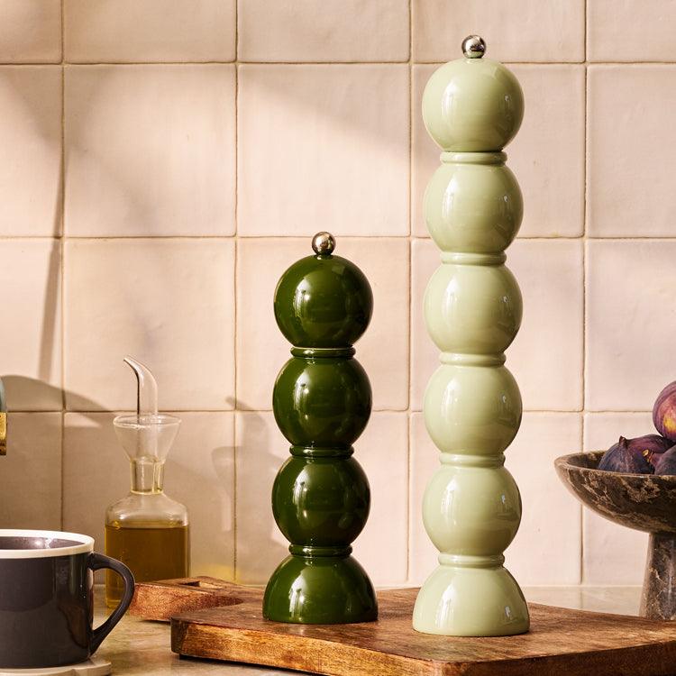 Khaki Bobbin Lacquer Salt or Pepper Mill