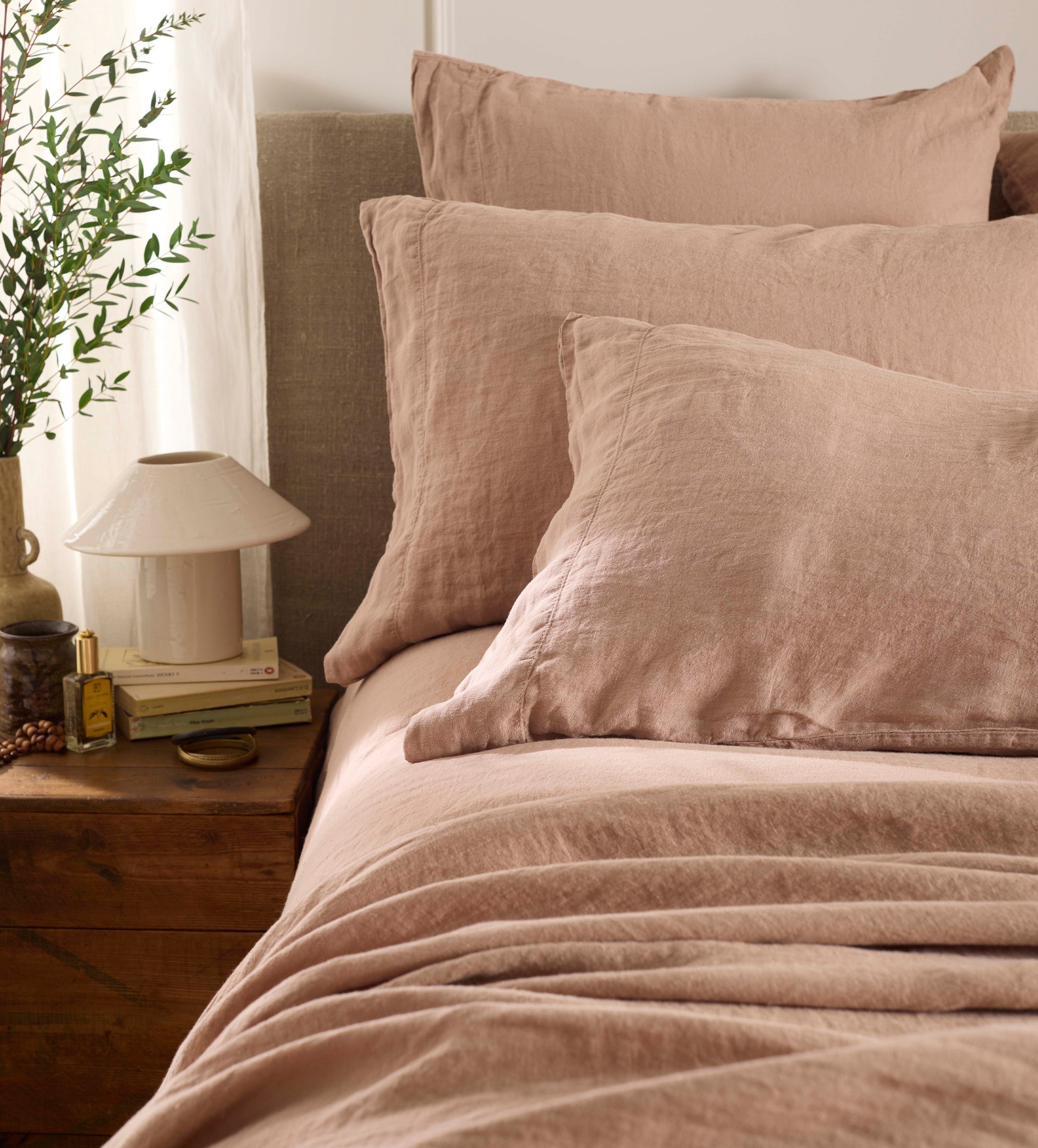 Almond 100% Linen Duvet Cover