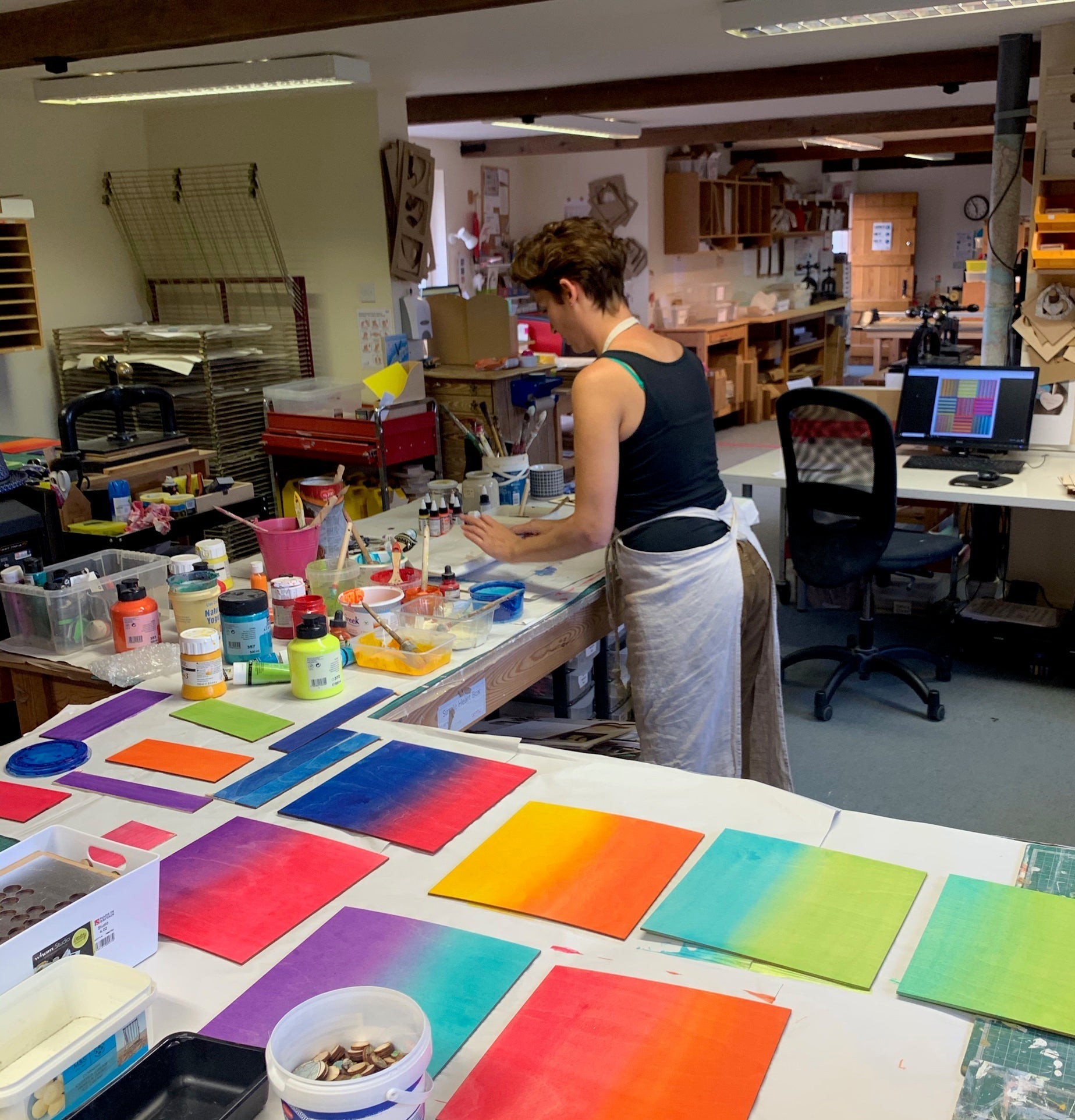 Intersecting Stripe Block Colour Study Painting