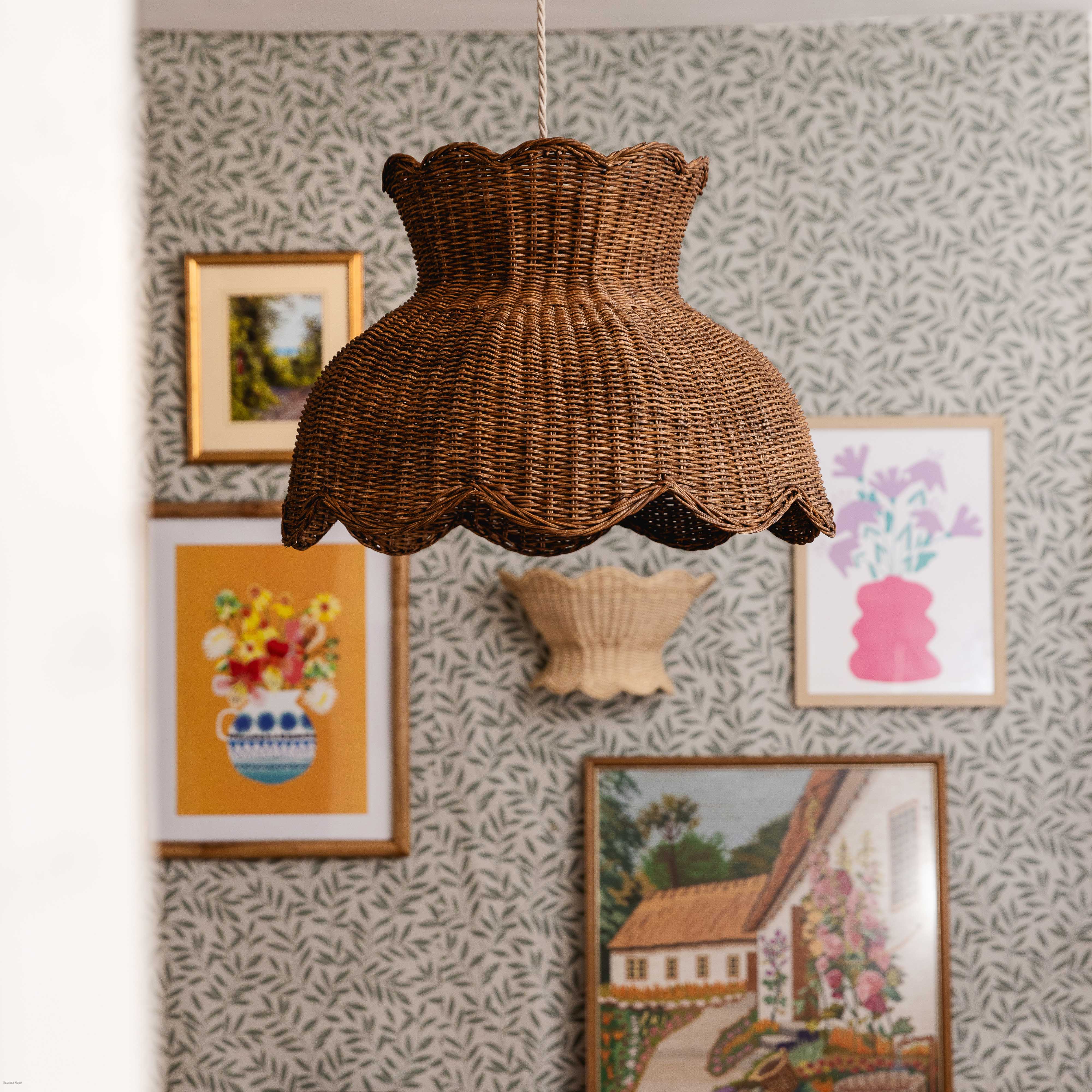 Anar Rattan Pendant Shade (Large Teak)