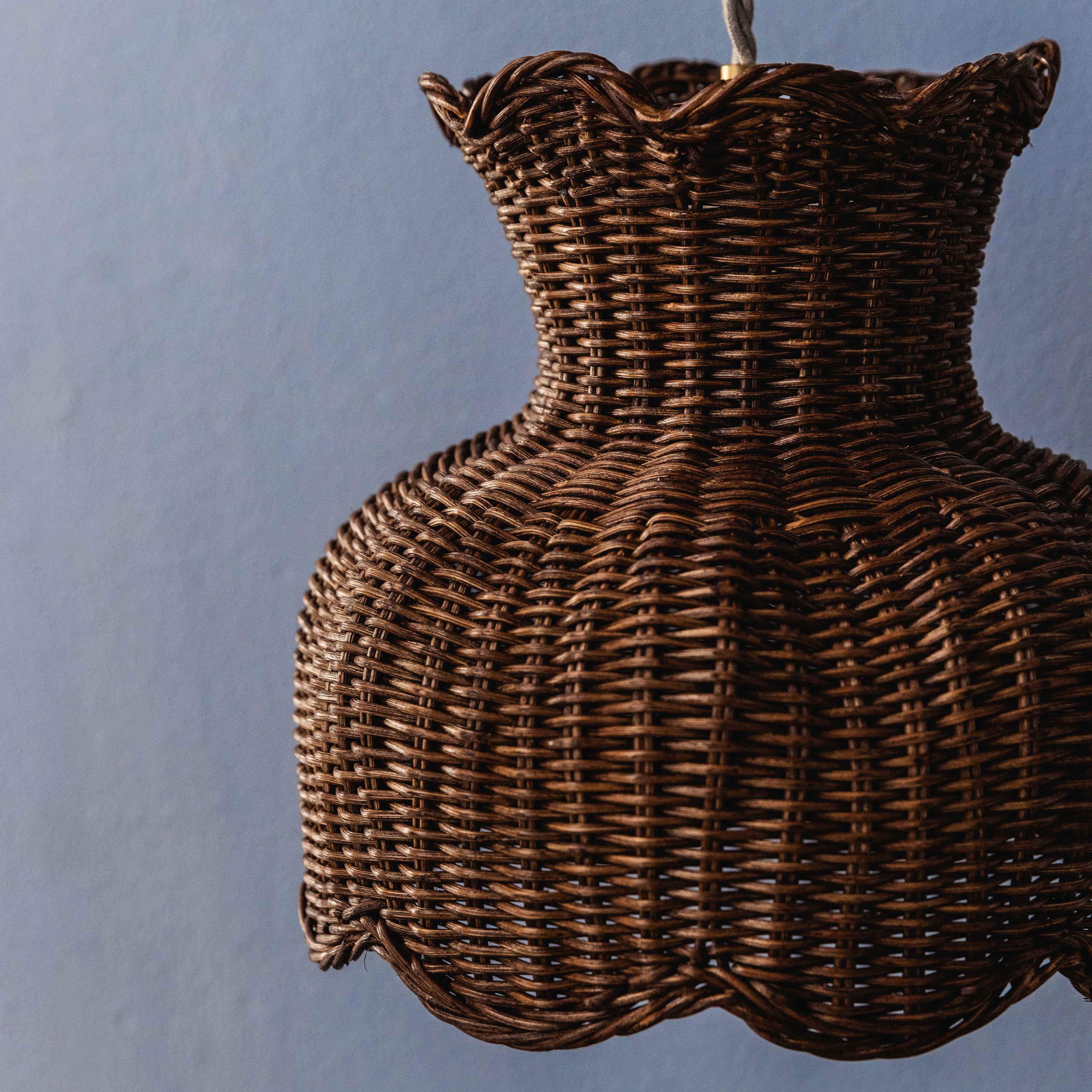 Anar Rattan Pendant Shade (Small Teak)