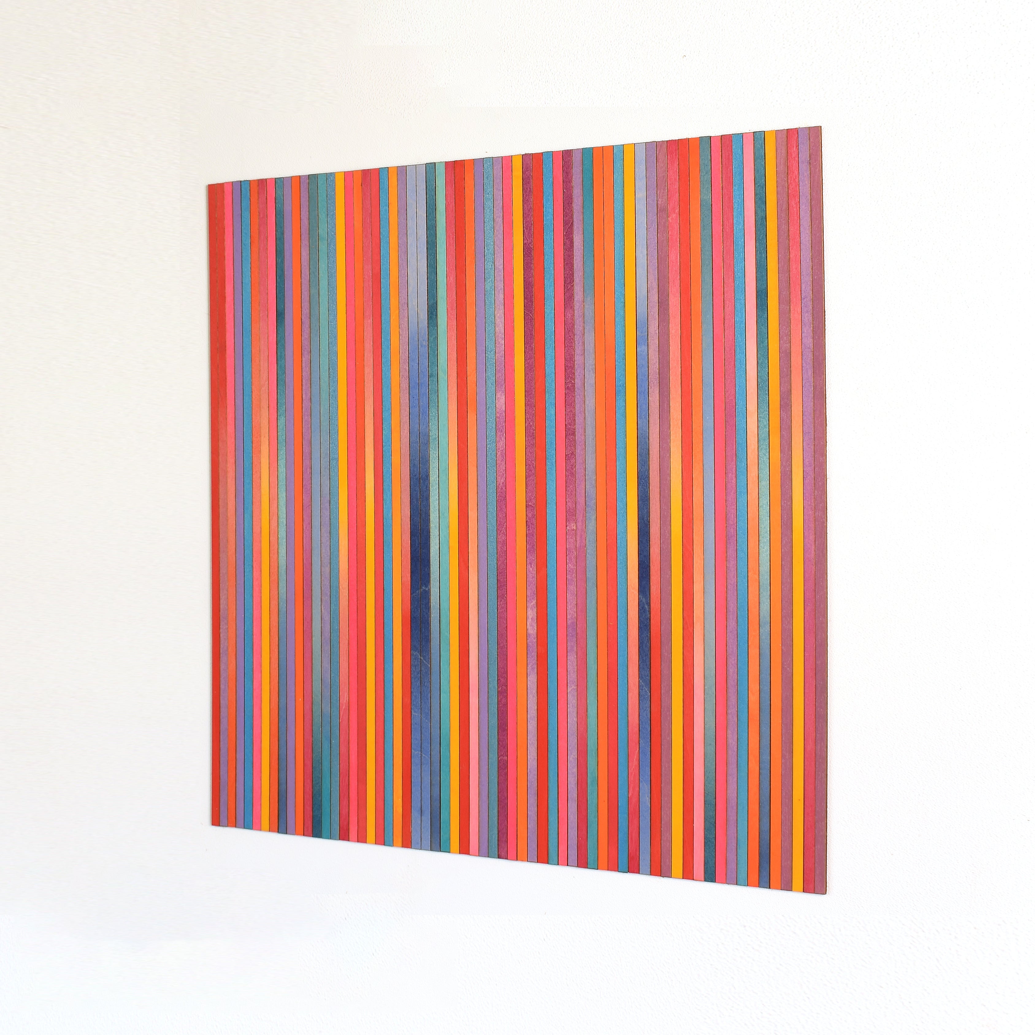 Irregular Bright Stripe Colour Study Painting