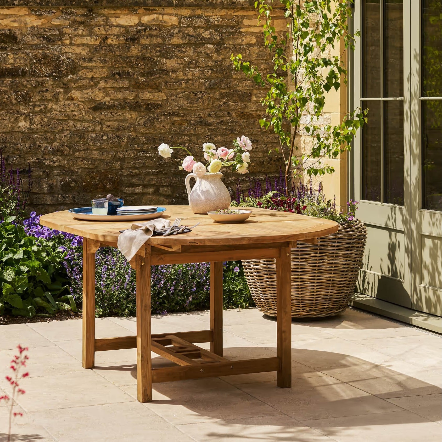 Avon Teak Oval Extending Dining Table