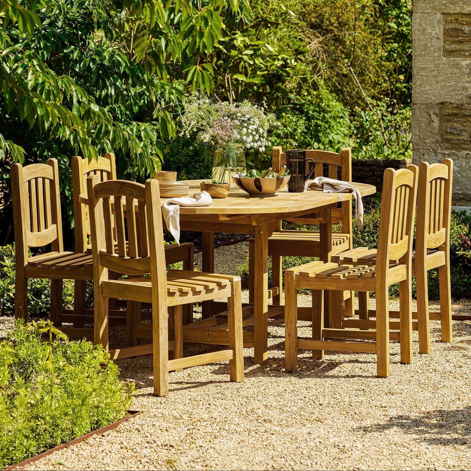 Avon Teak Oval Extending Dining Table