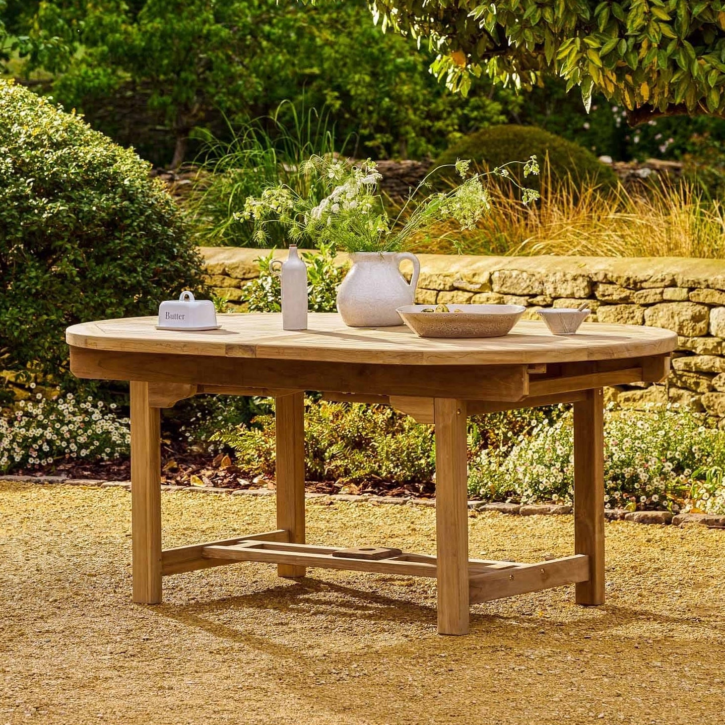 Avon Teak Oval Extending Dining Table