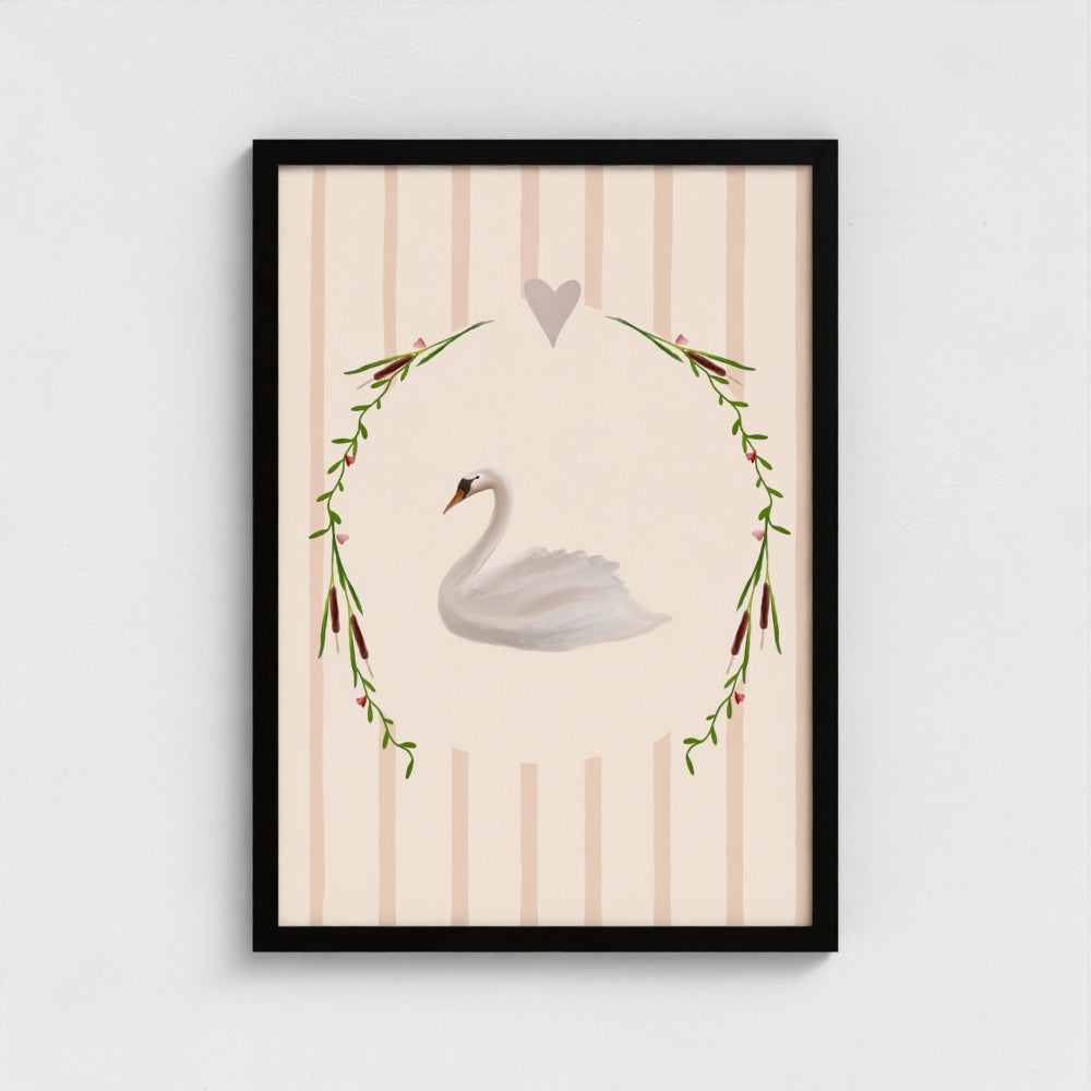 Swan Love Art Print