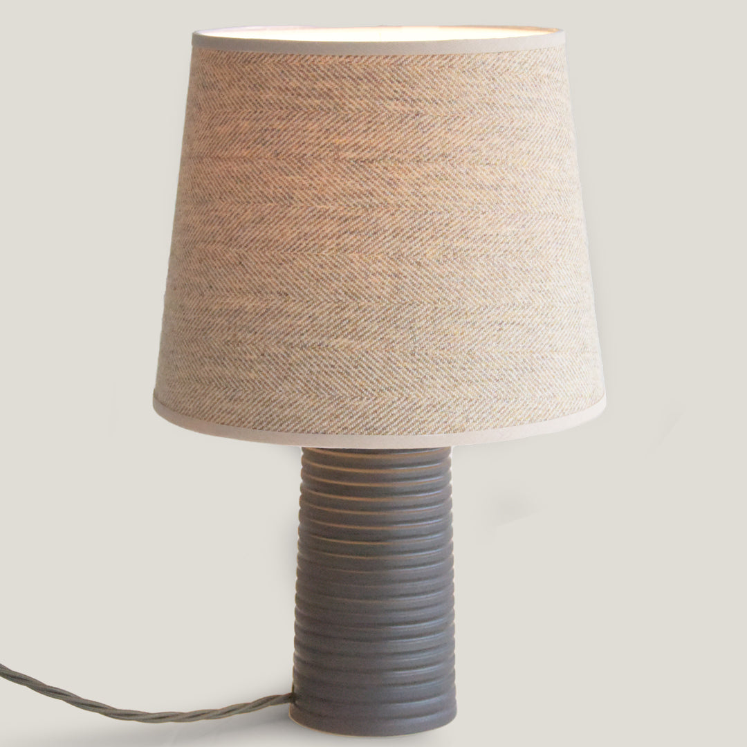 Black Ridged Small Tapered Lamp
