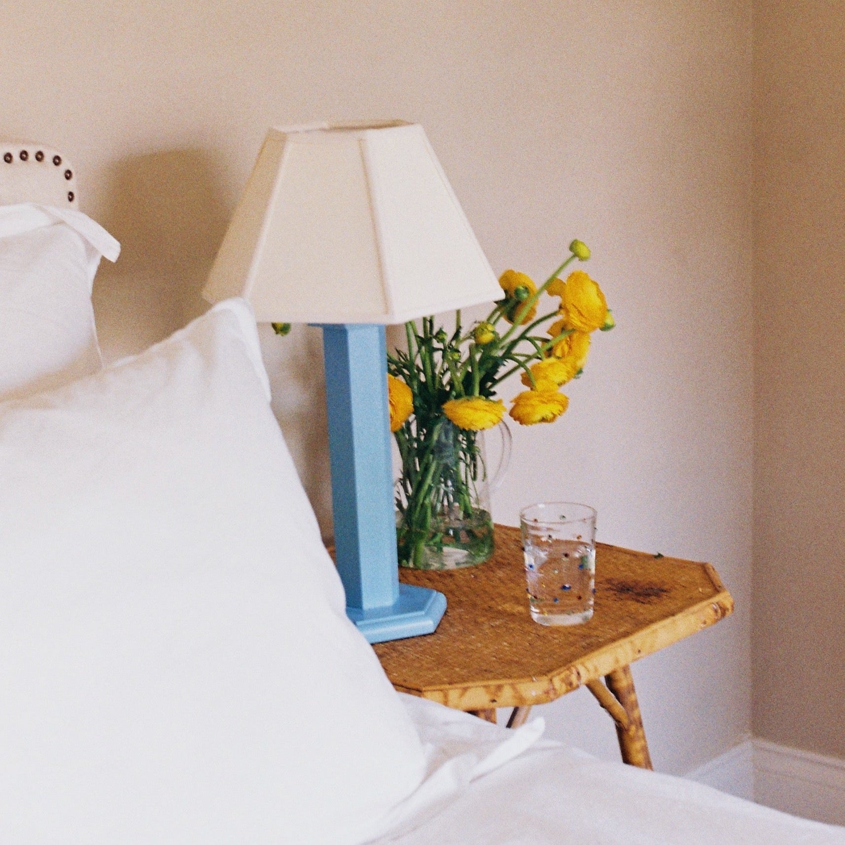 Hexagon Bedside Lamp - Beaufort Blue