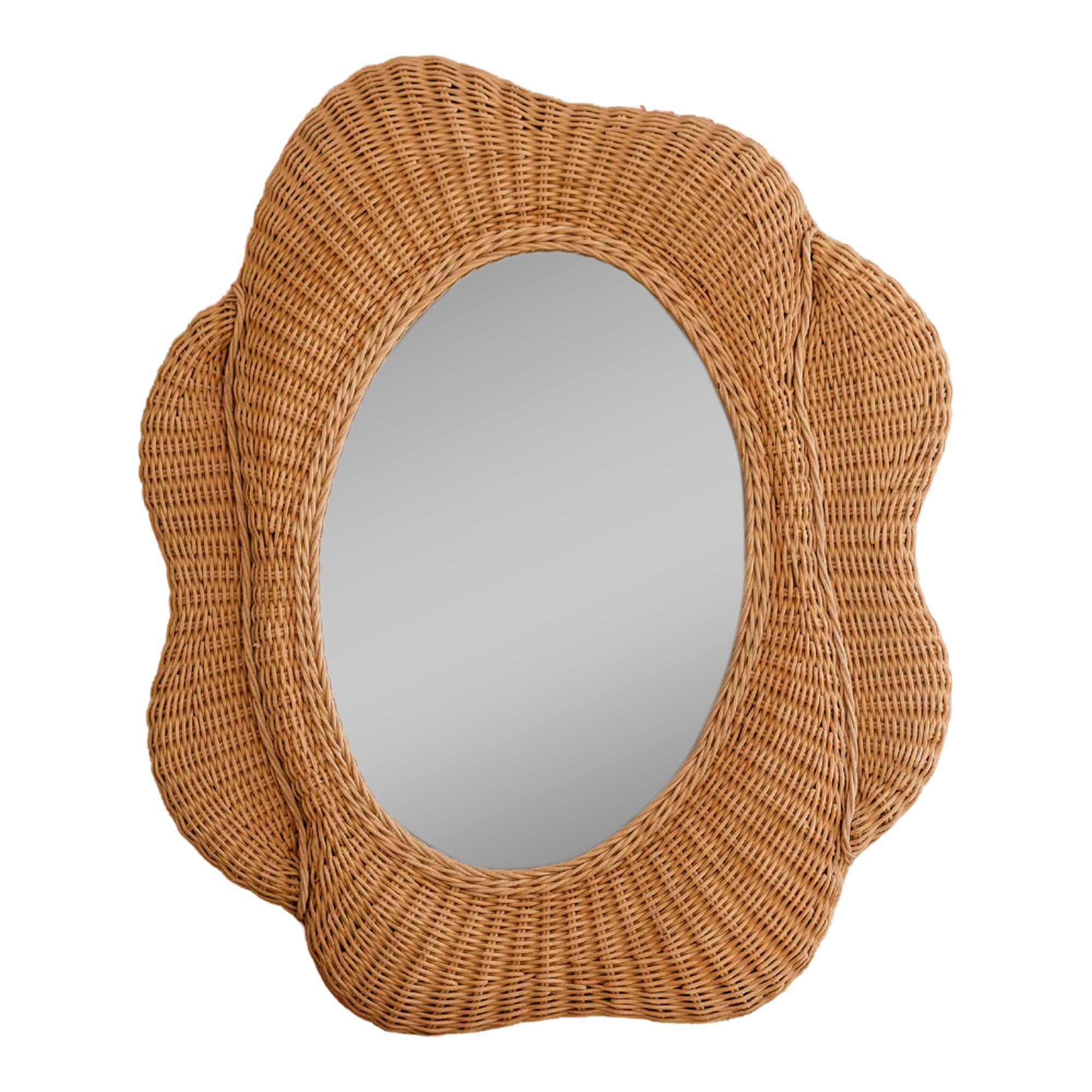 Blossom Oval Rattan Mirror