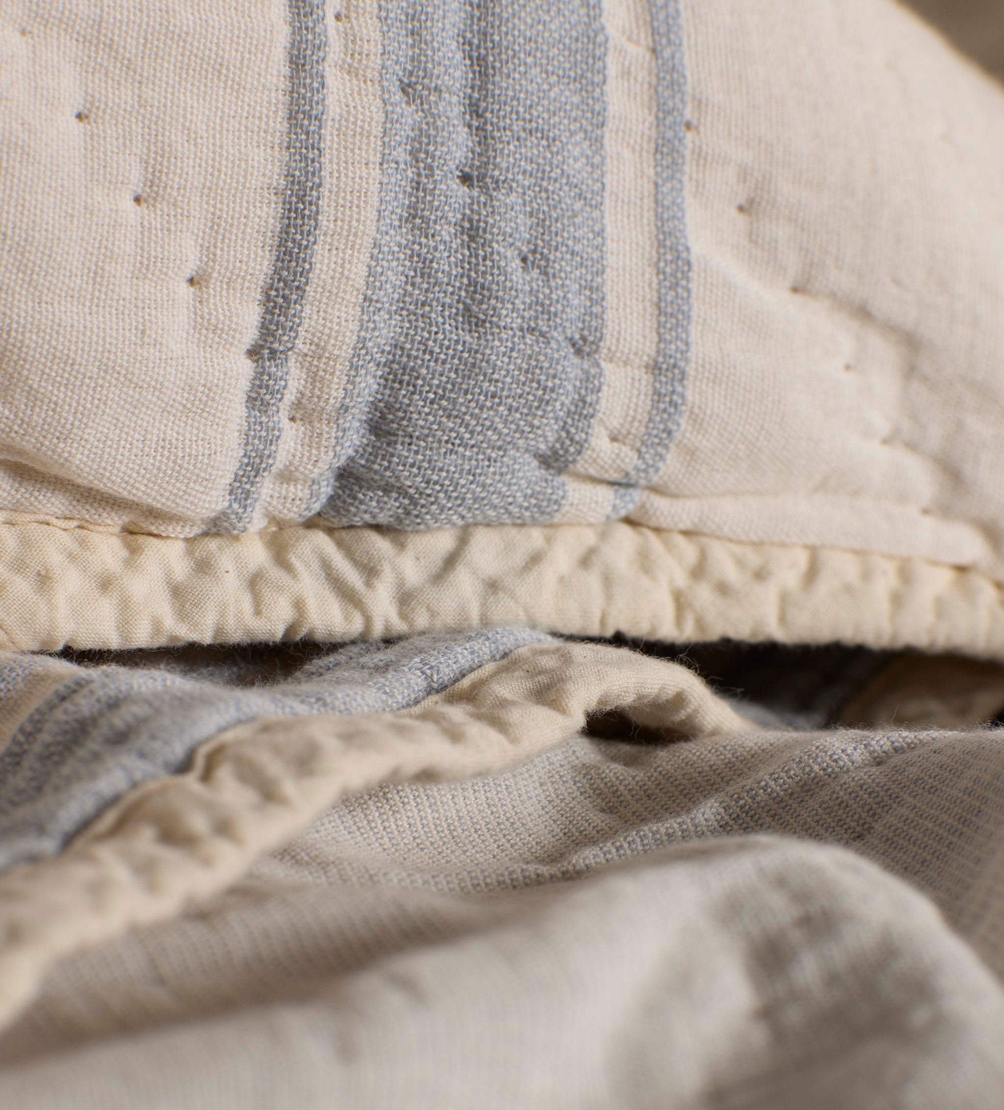 Blue Benji Stripe 100% Cotton Cushion Cover