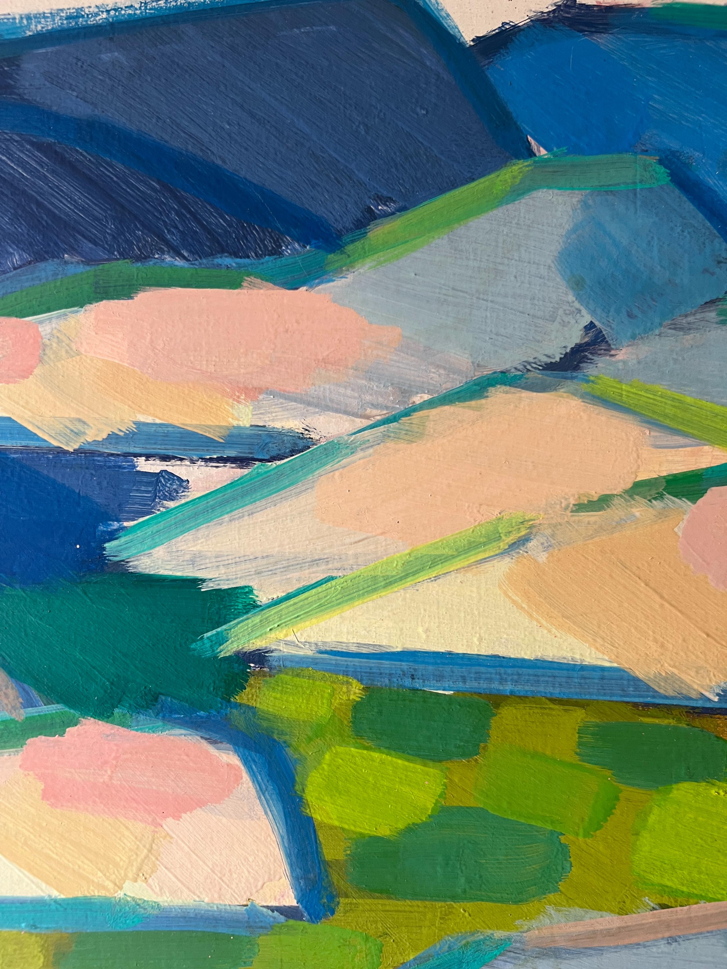 Blue Landscape Oil Painting by Hilmer Anderz