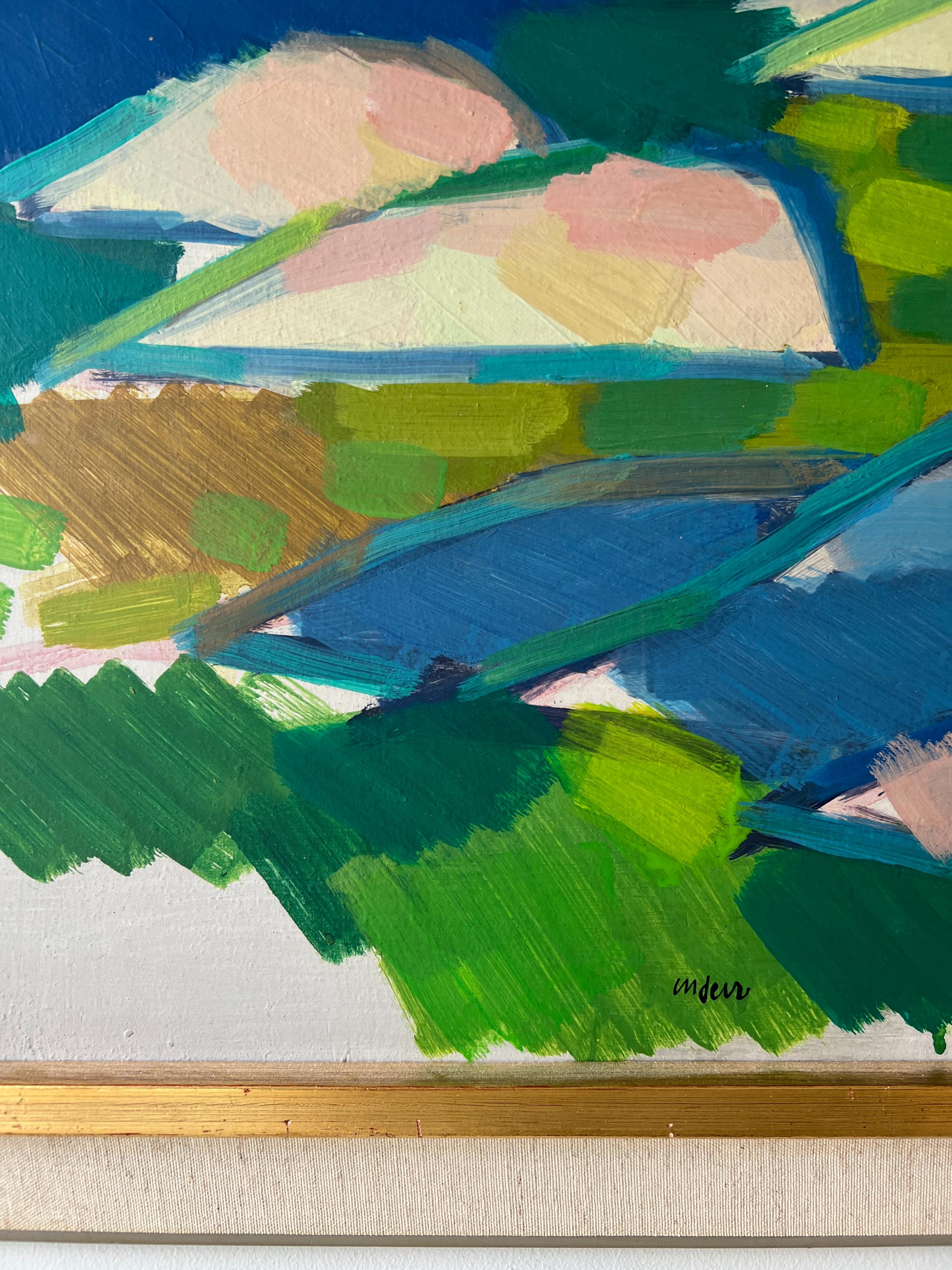 Blue Landscape Oil Painting by Hilmer Anderz