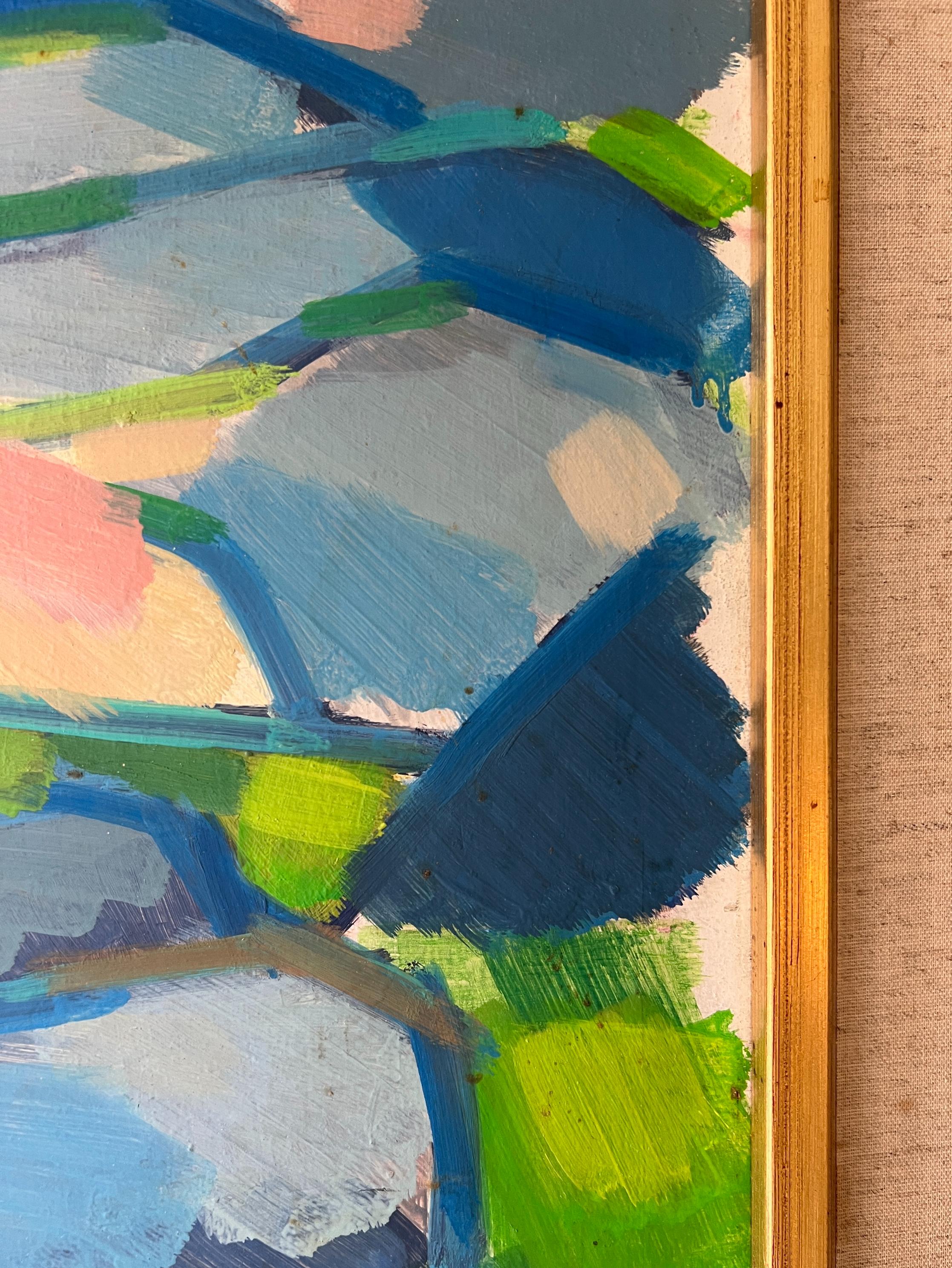 Blue Landscape Oil Painting by Hilmer Anderz
