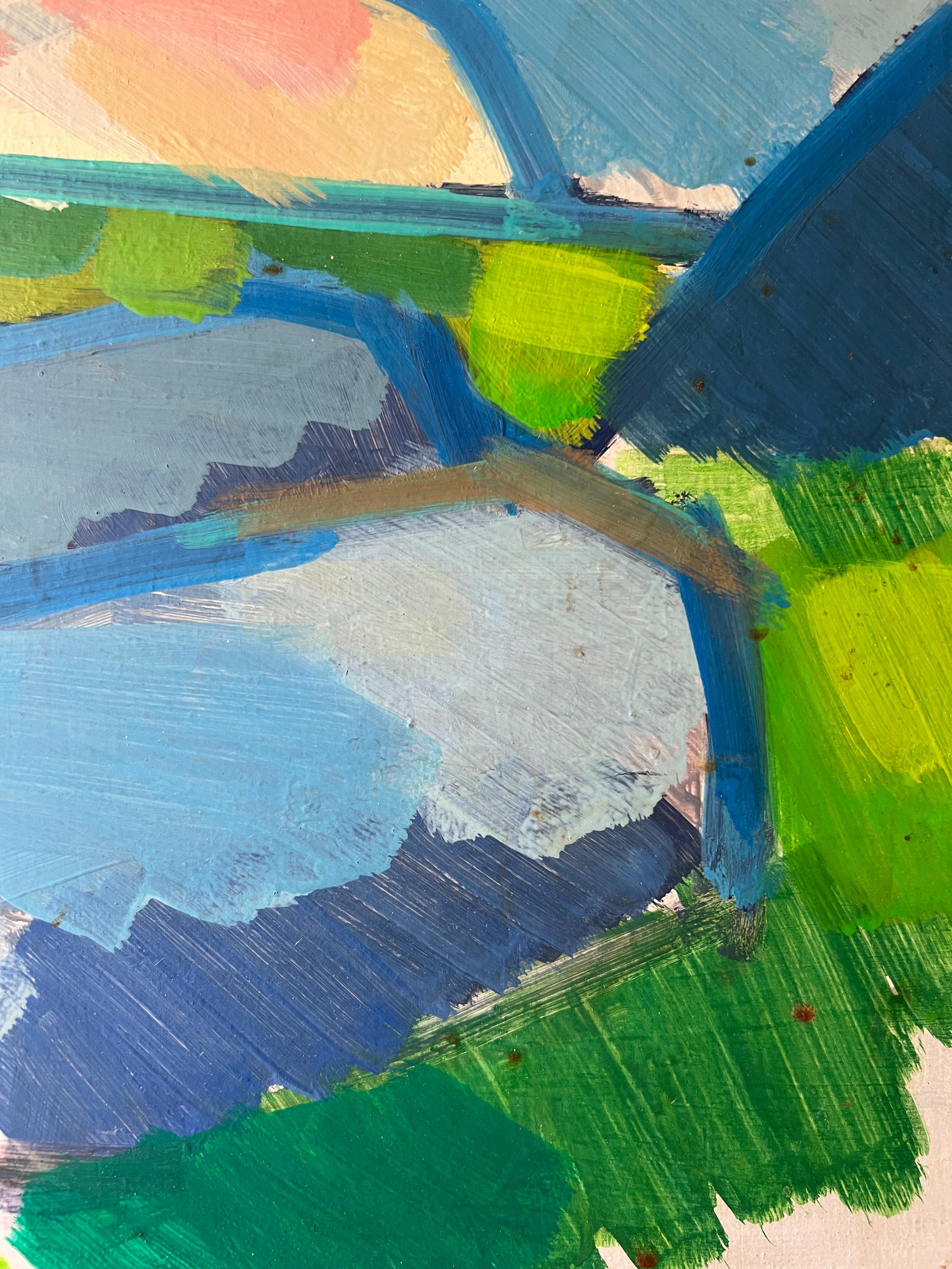 Blue Landscape Oil Painting by Hilmer Anderz