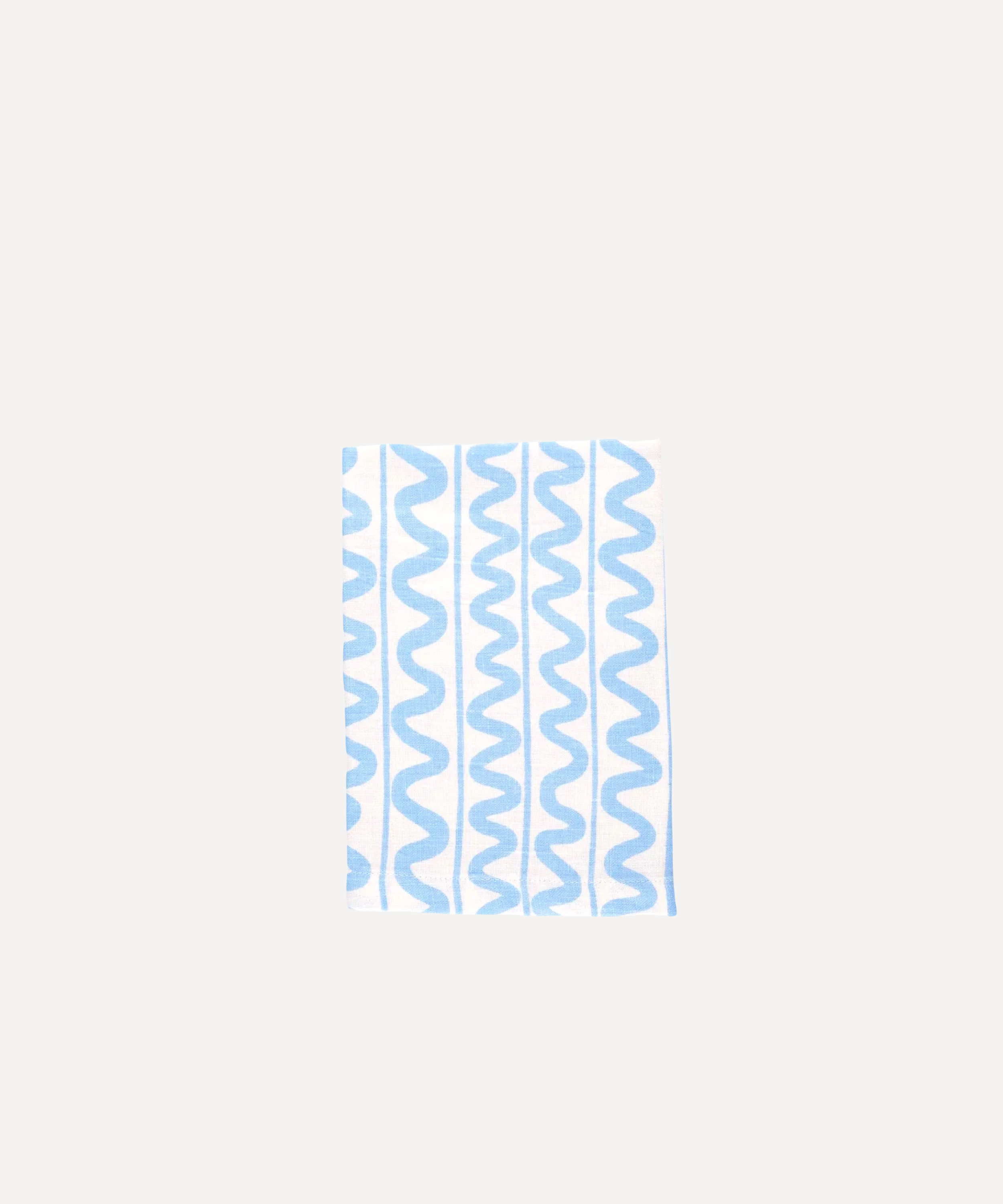Blue Wiggle Linen Napkin – Handmade Screen Print