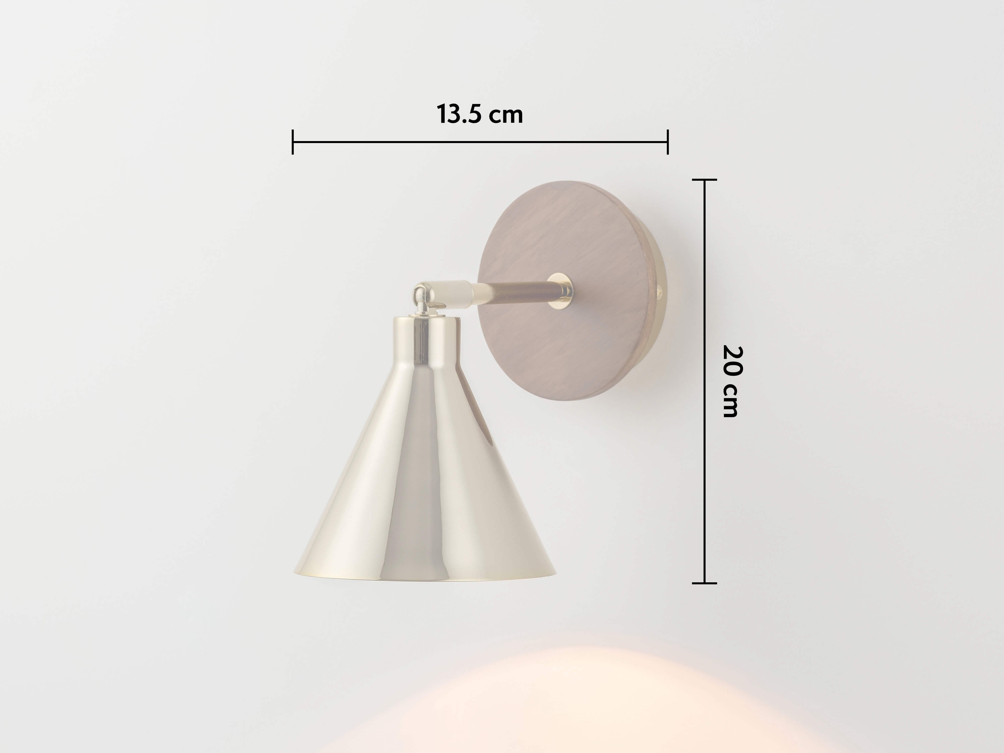 Brass cone wall light