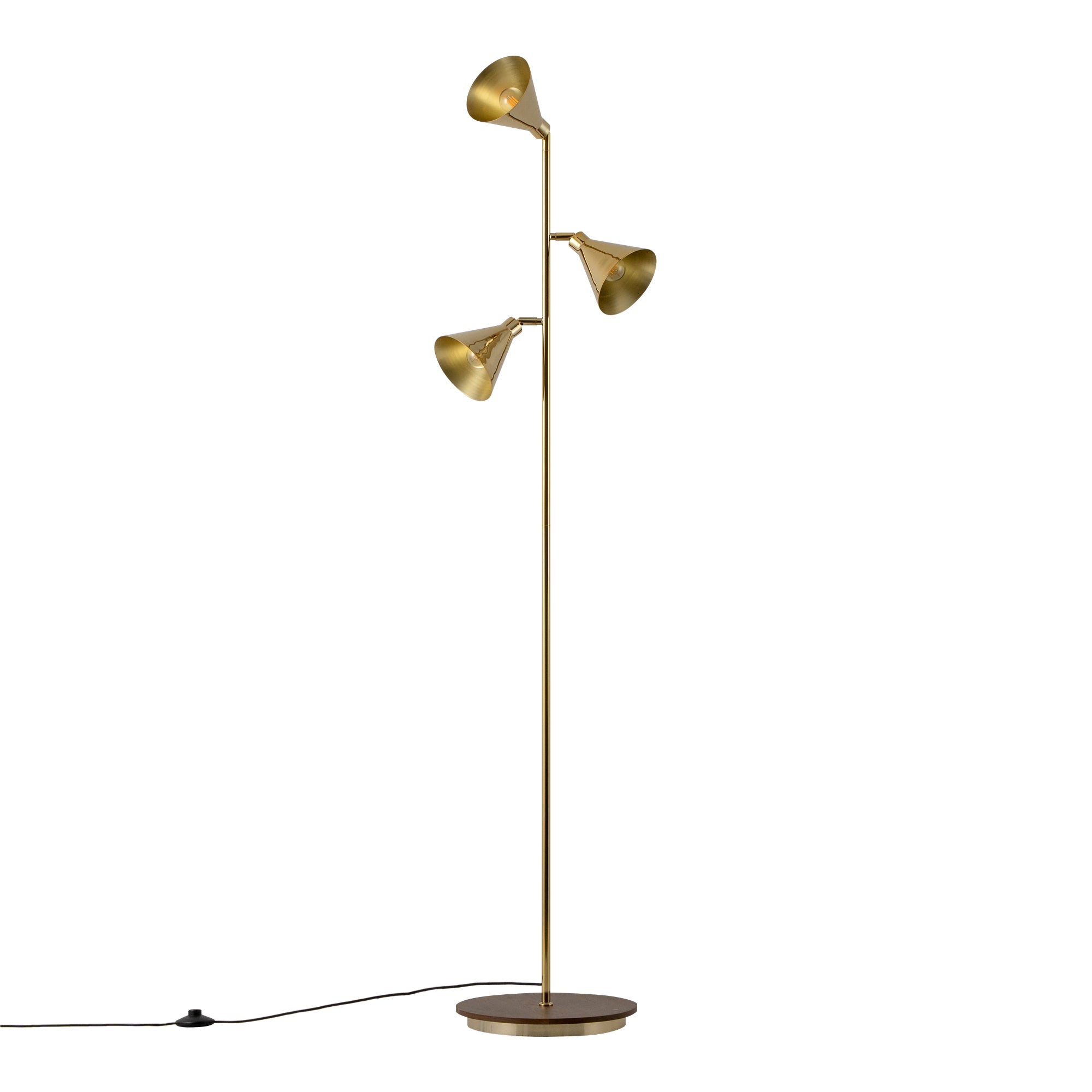 Brass cone floor lamp