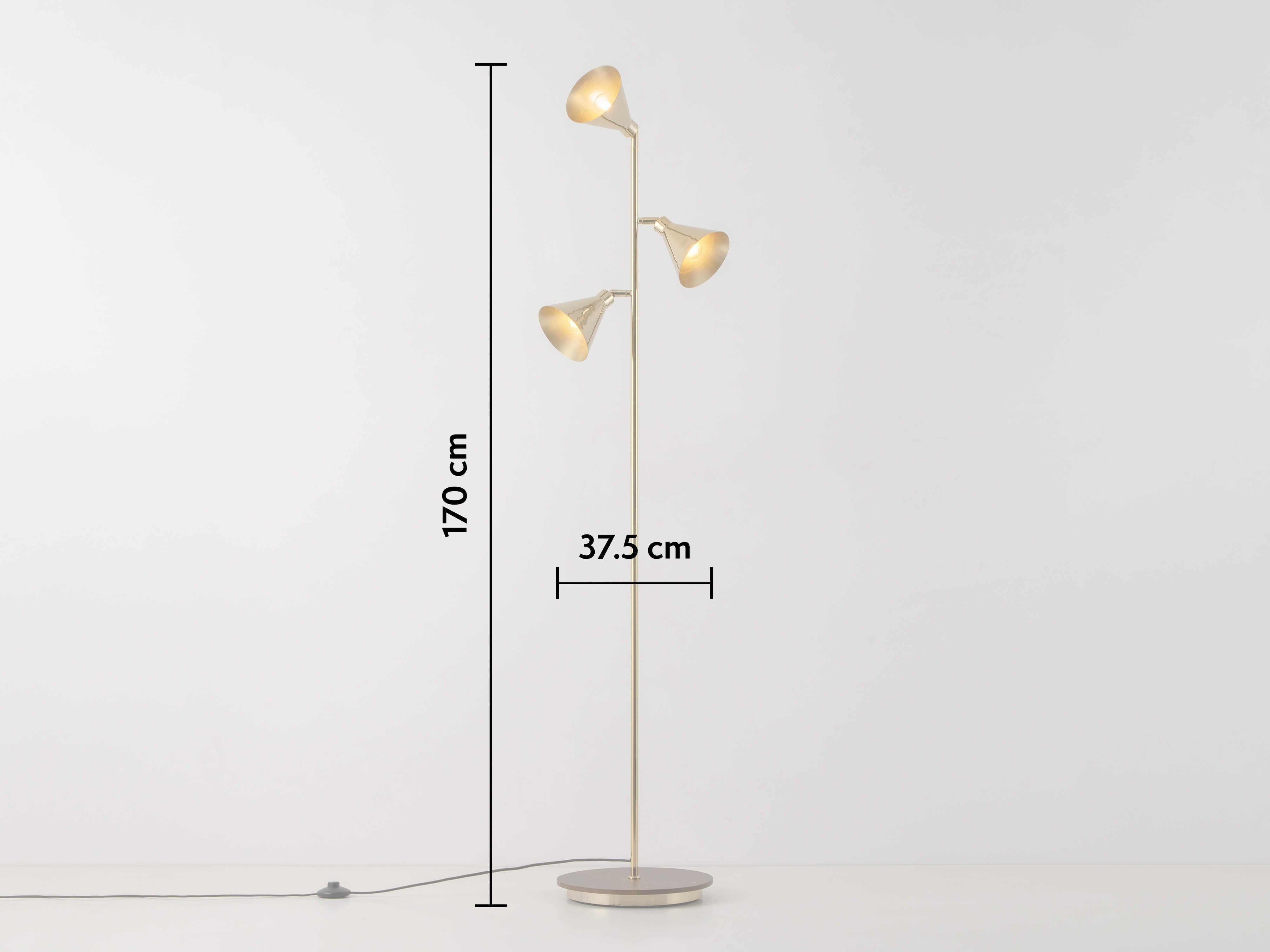 Brass cone floor lamp