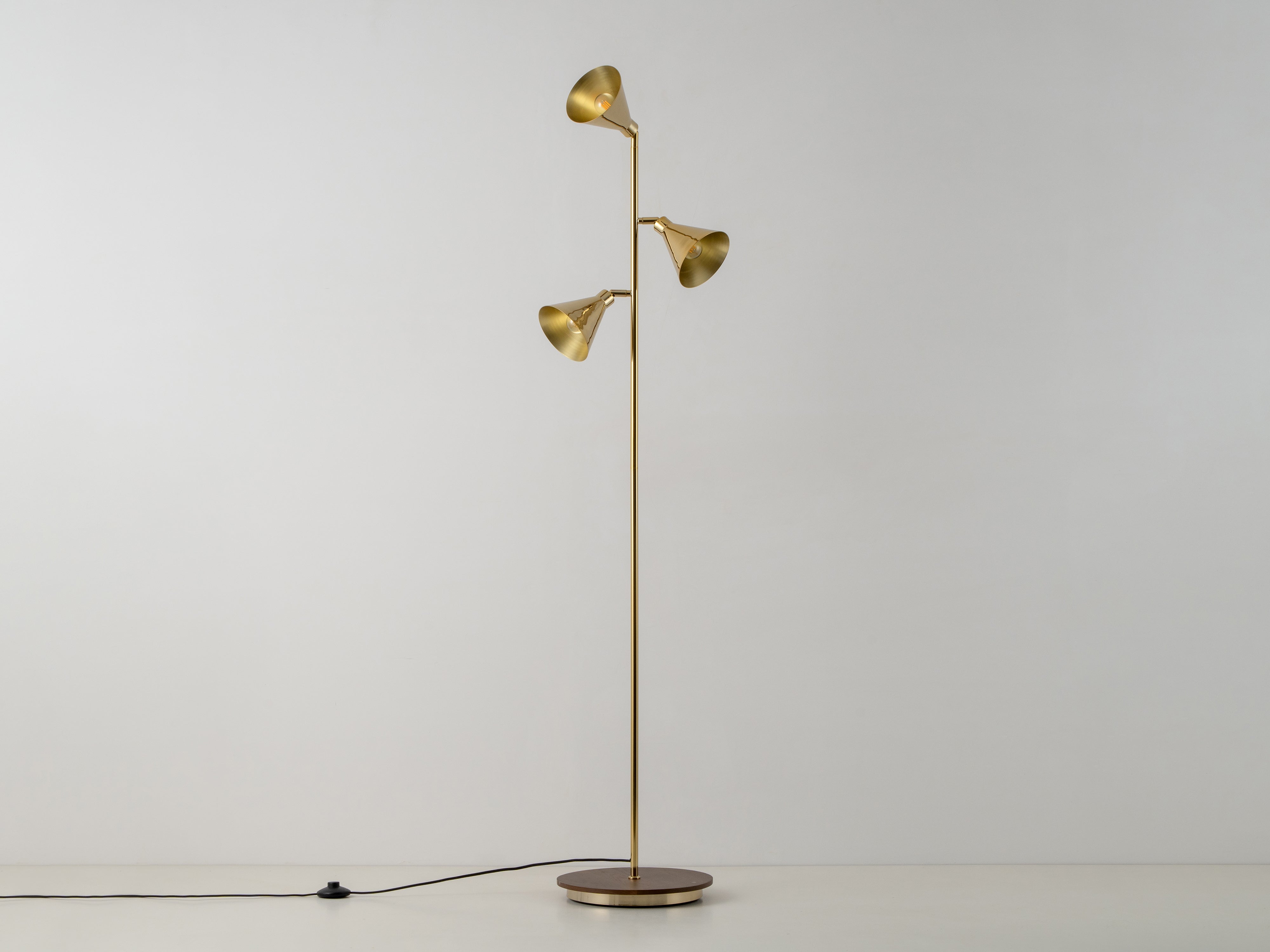 Brass cone floor lamp