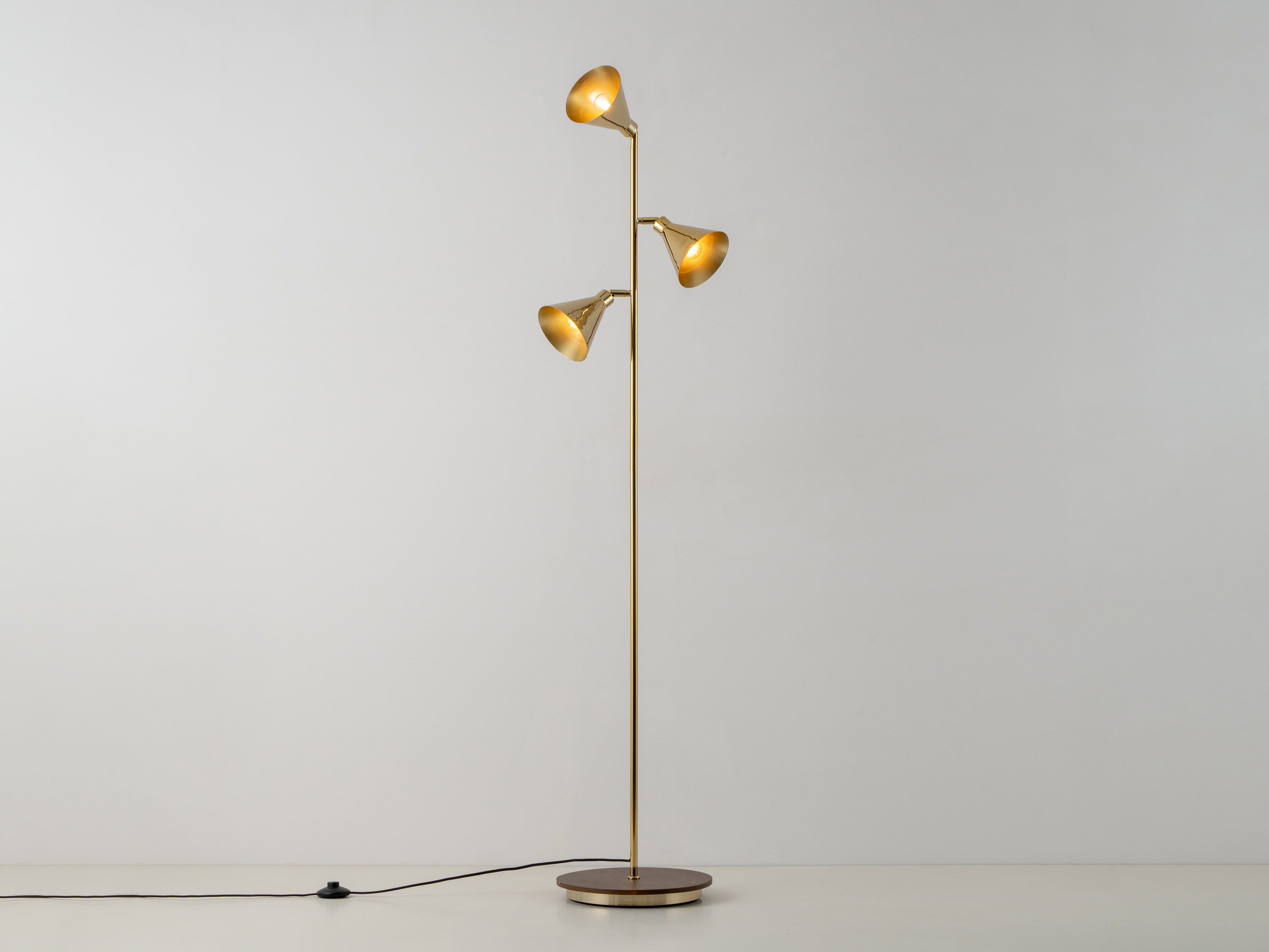 Brass cone floor lamp