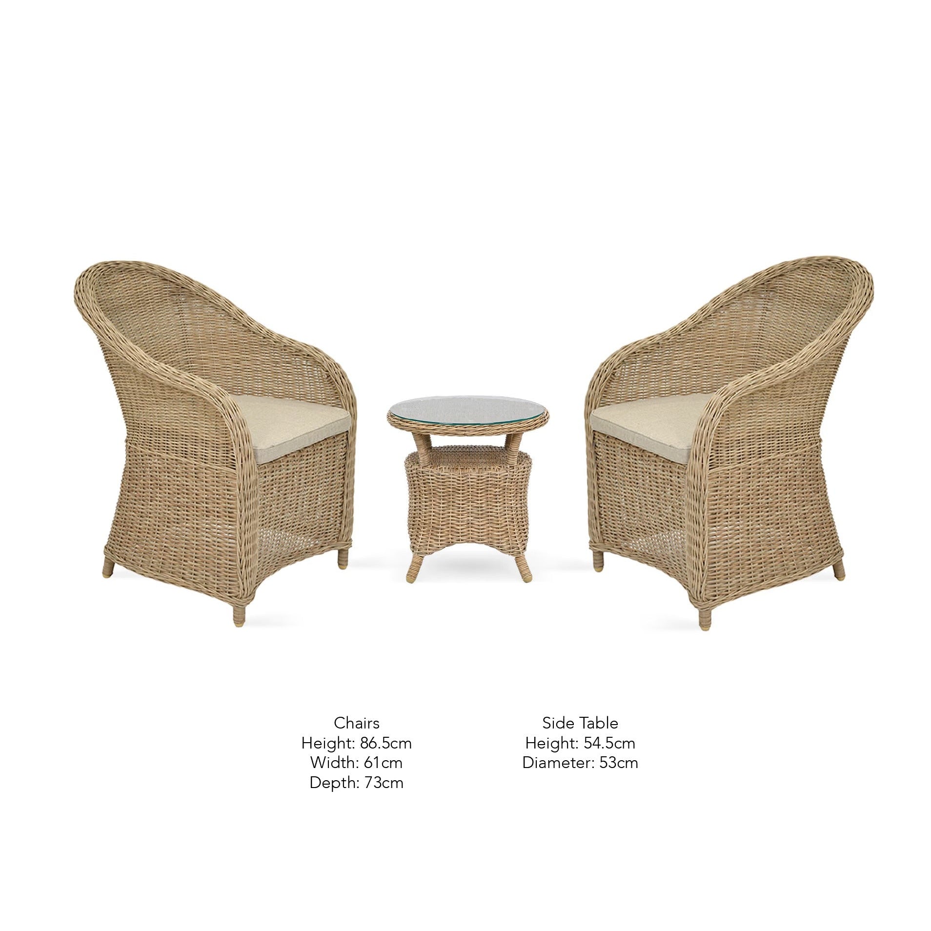Brayford Chairs & Table Set | Natural