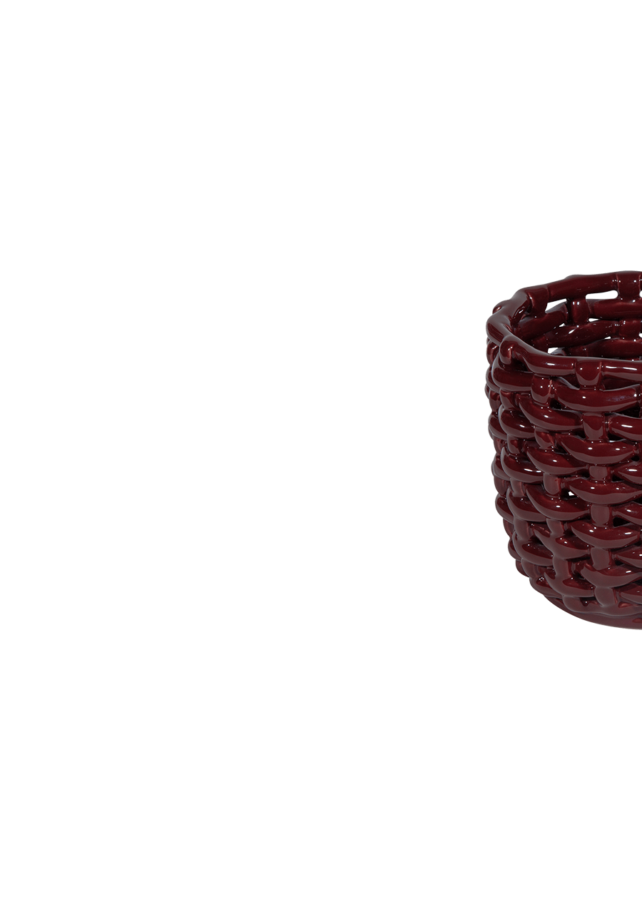 Burgundy Basketweave Planter