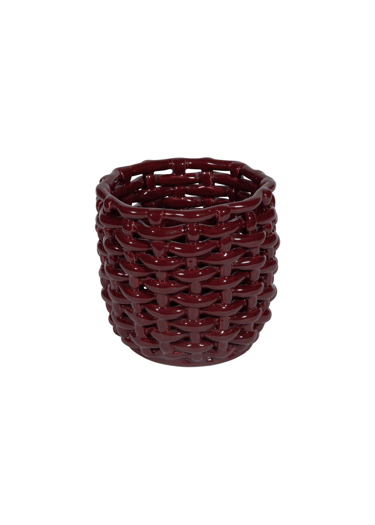Burgundy Basketweave Planter