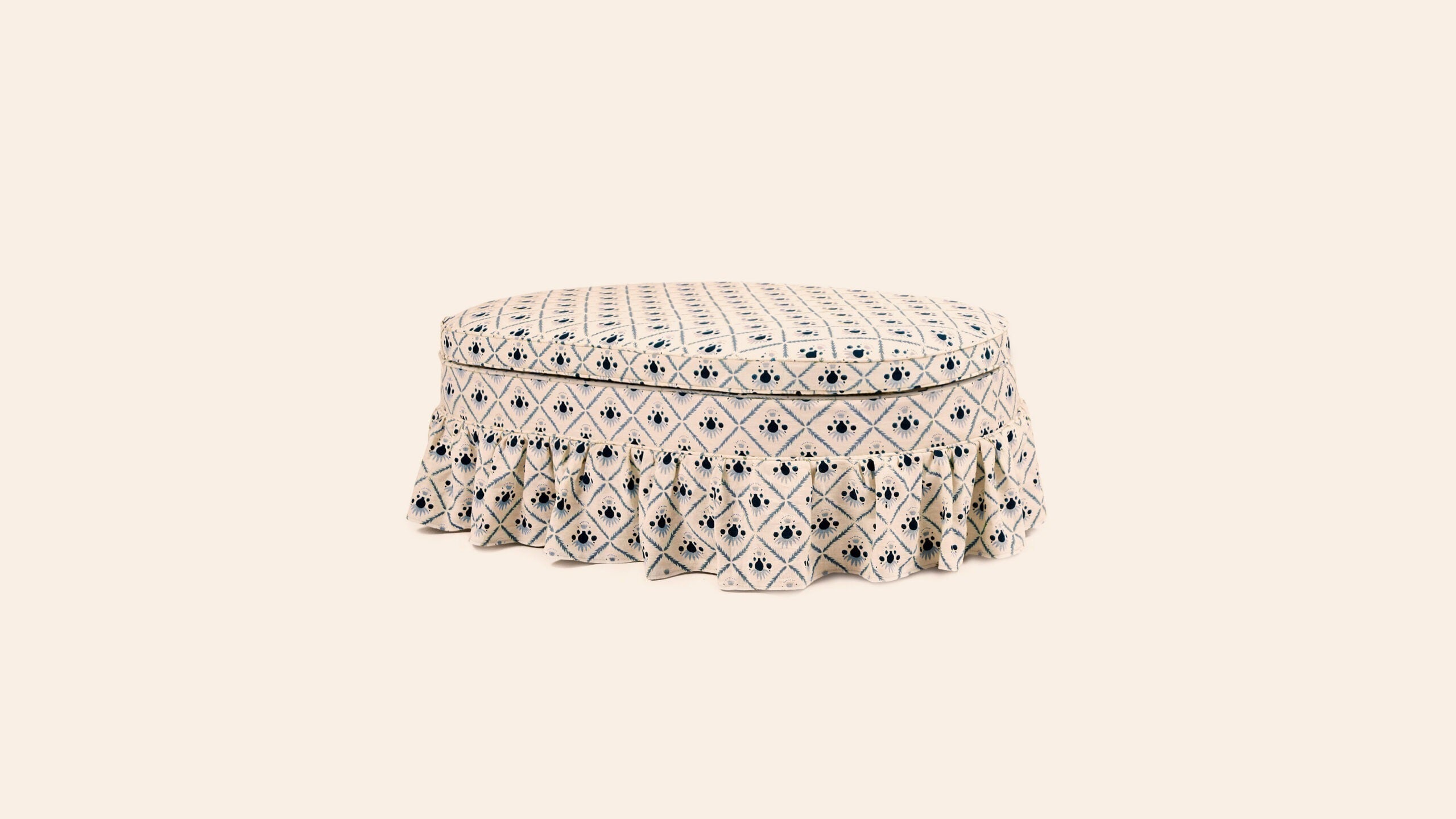 Carlotta Ottoman, Oxford Blue
