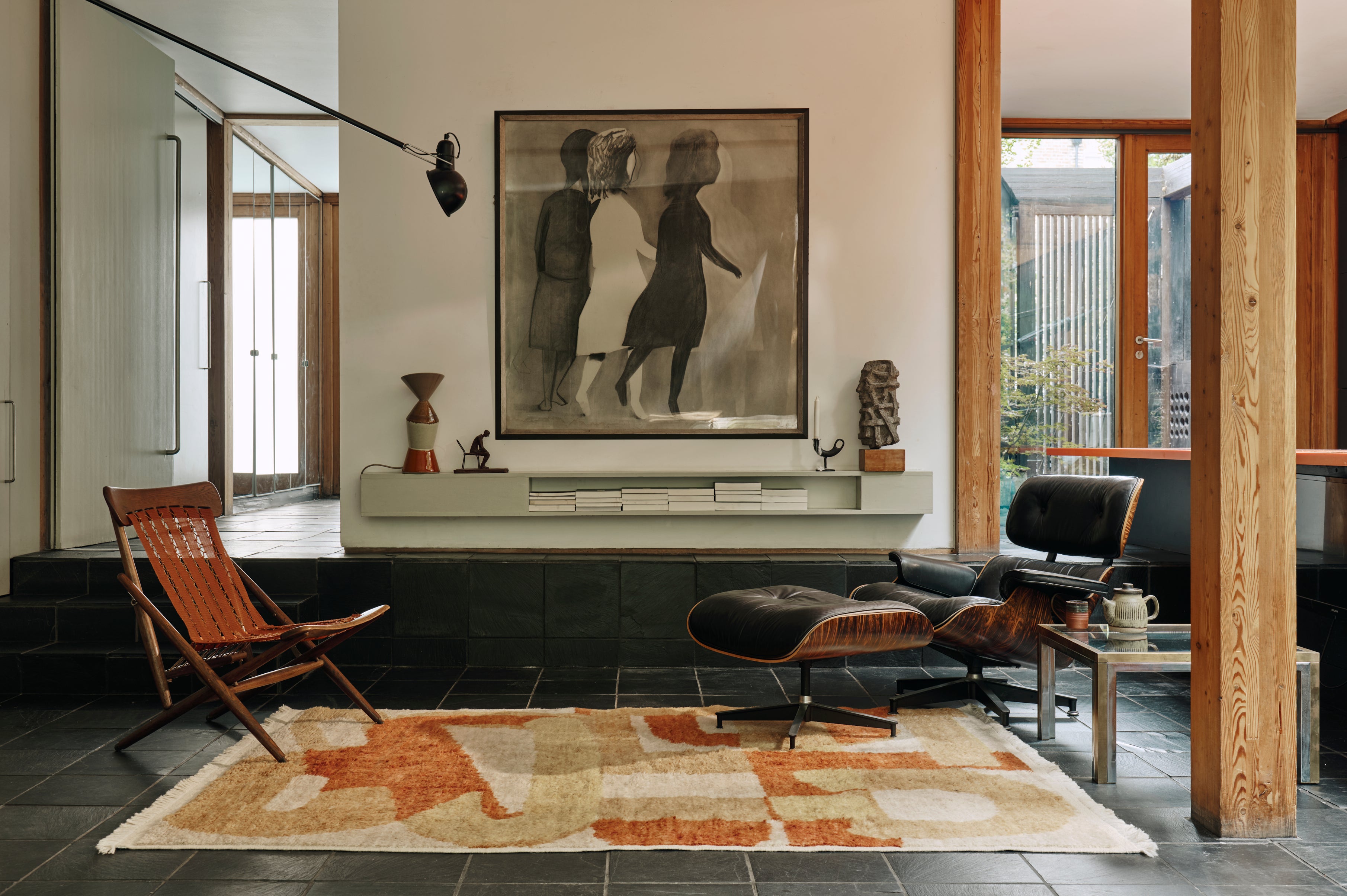 Events and Relationships Ochre Rug