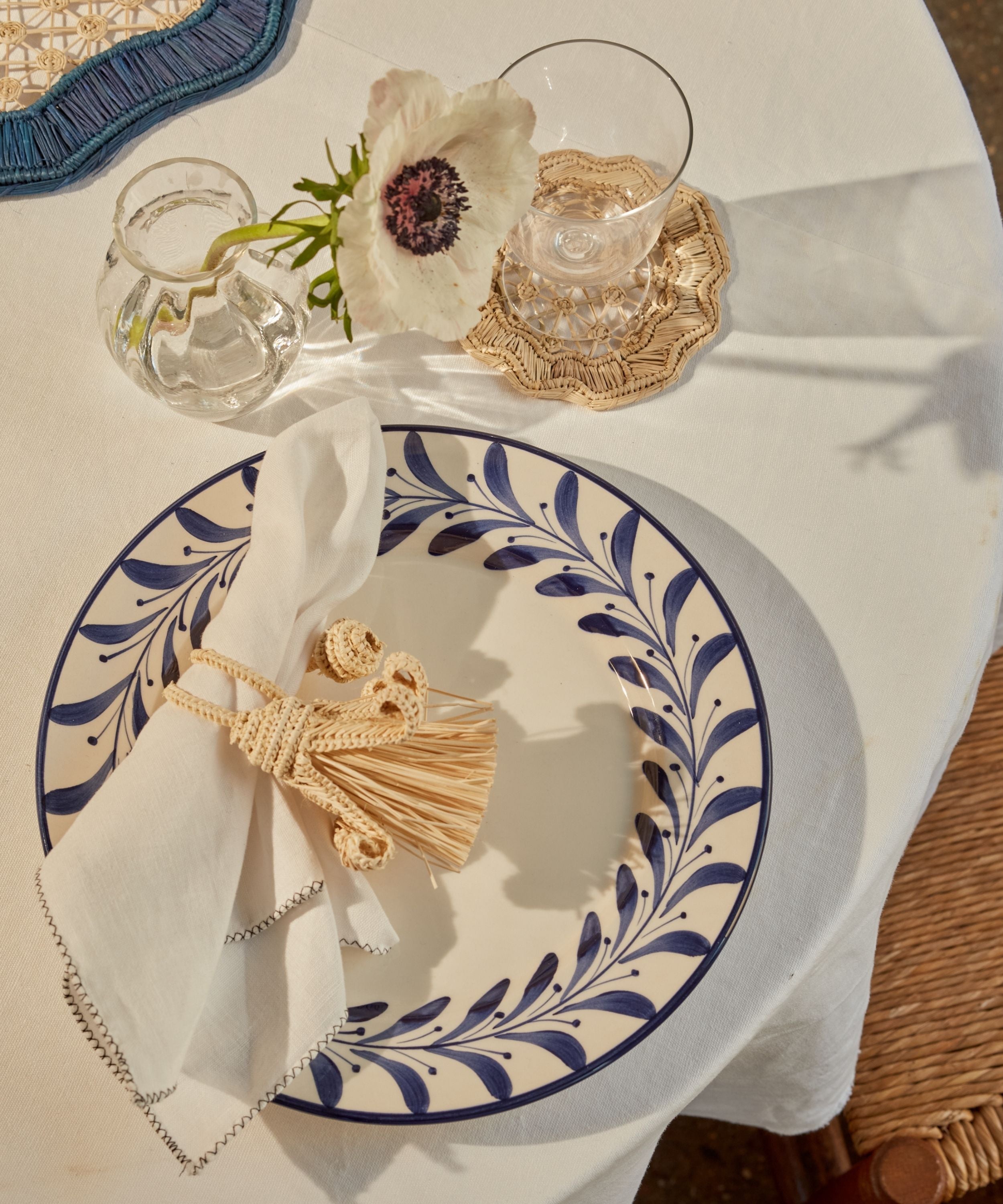 Pompon Napkin Ring, Natural