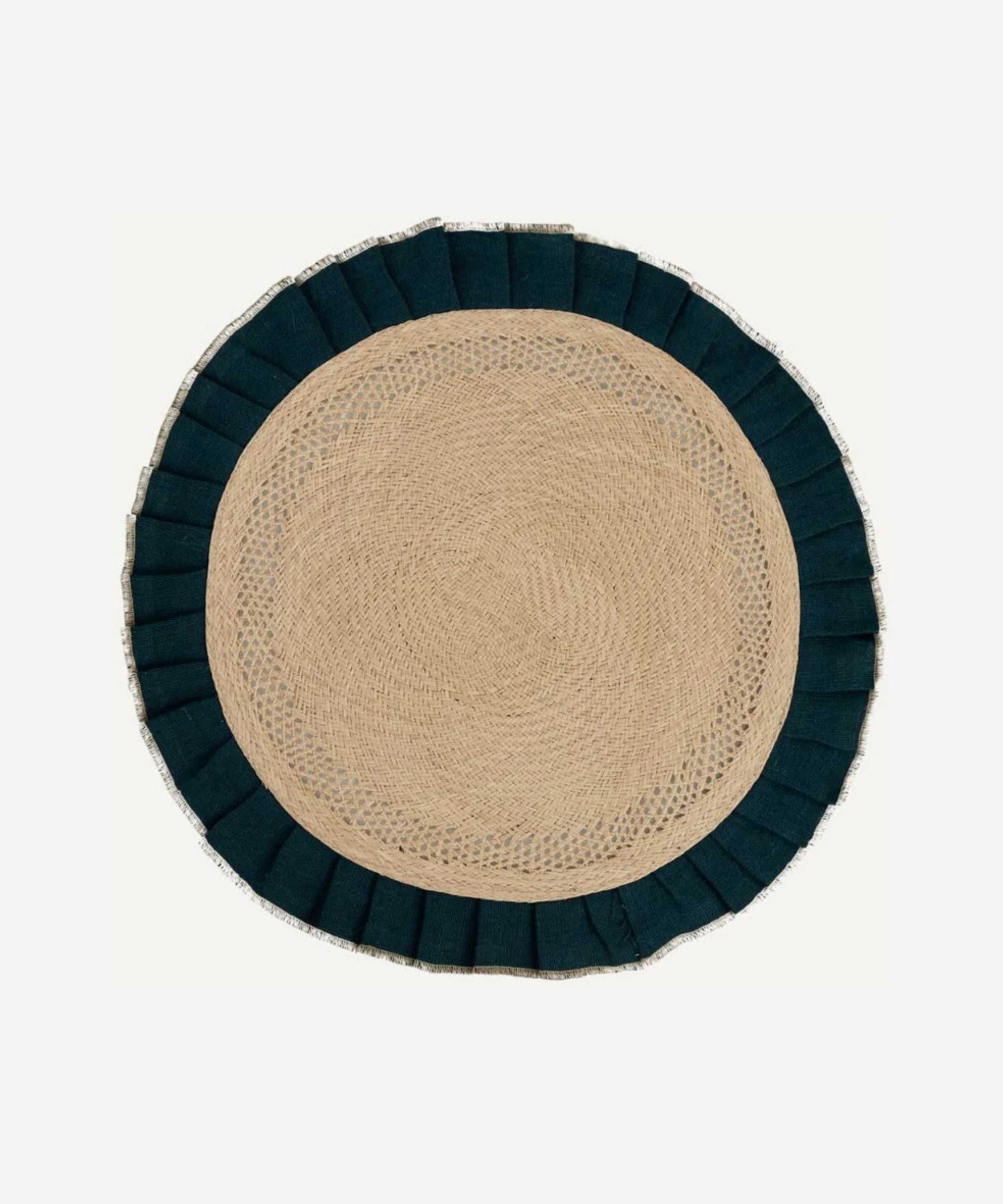 Arandela Iraca and Linen Placemats, Teal