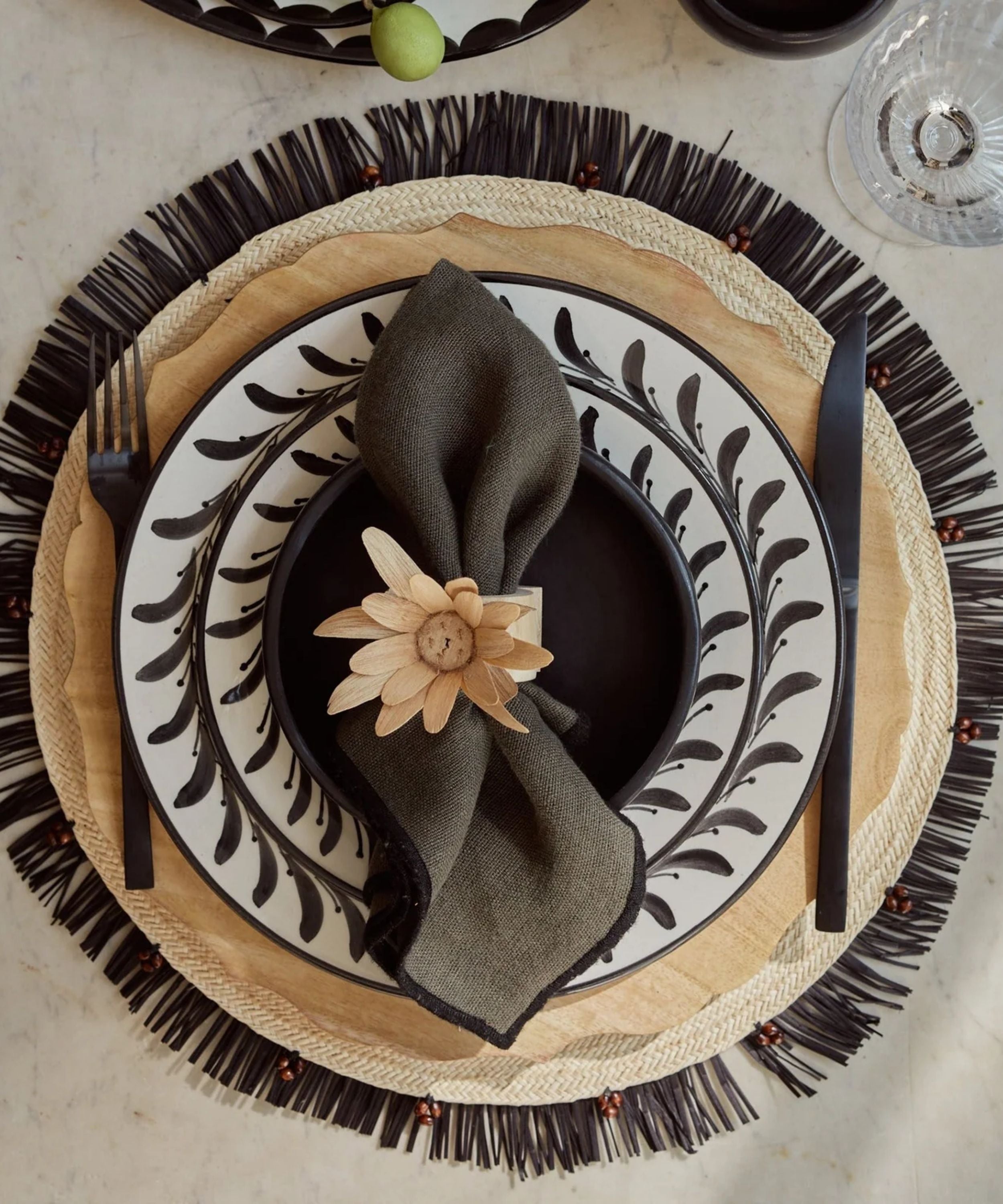 Crochet Placemat - Black
