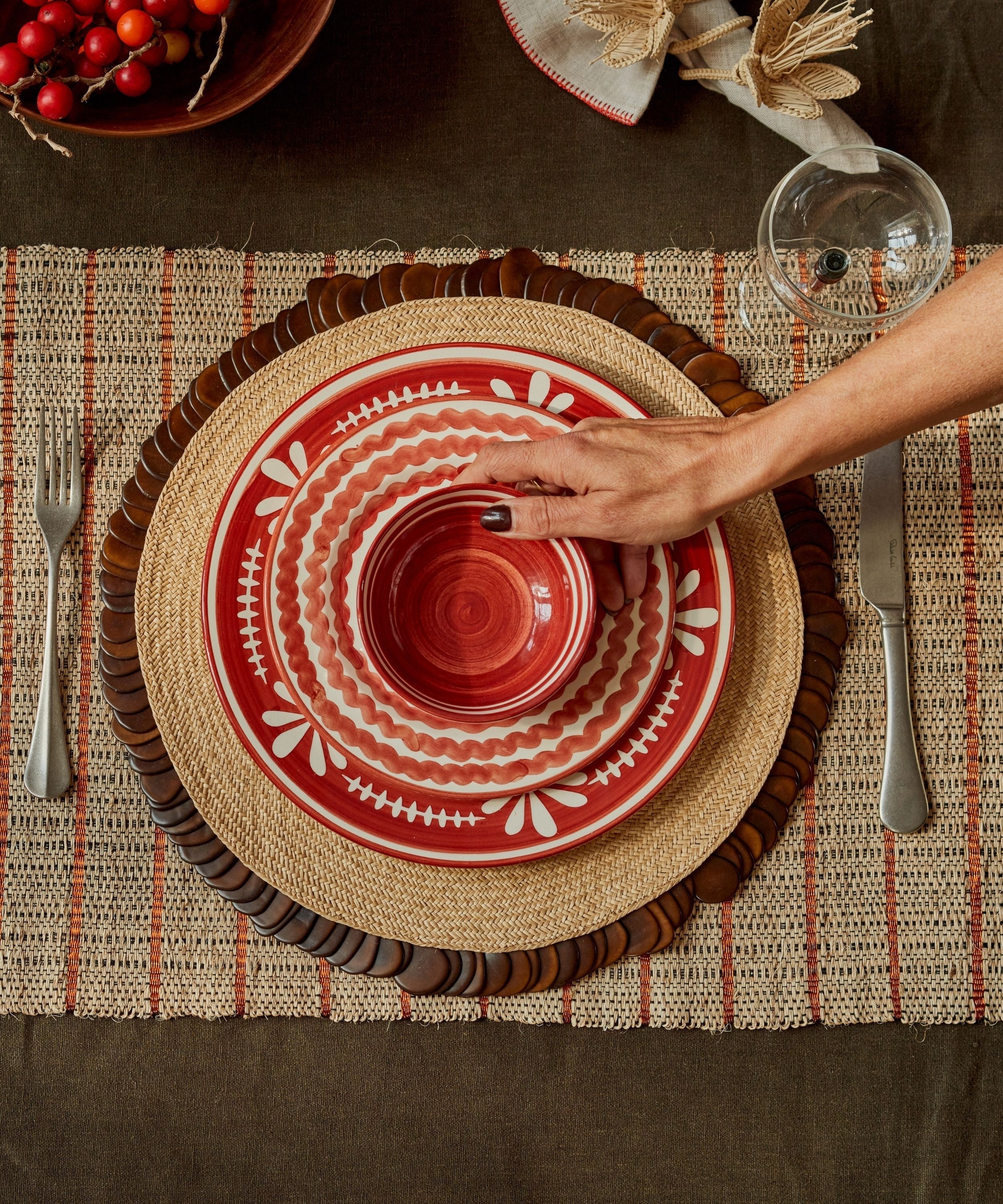 Helecho Bowl, Rust Red